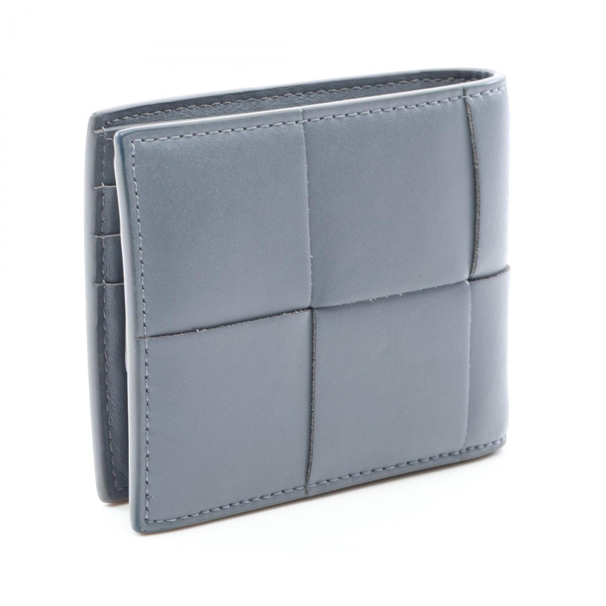 Bottega Veneta Gray Leather Wallet (Bi-Fold) (Pre-Owned)