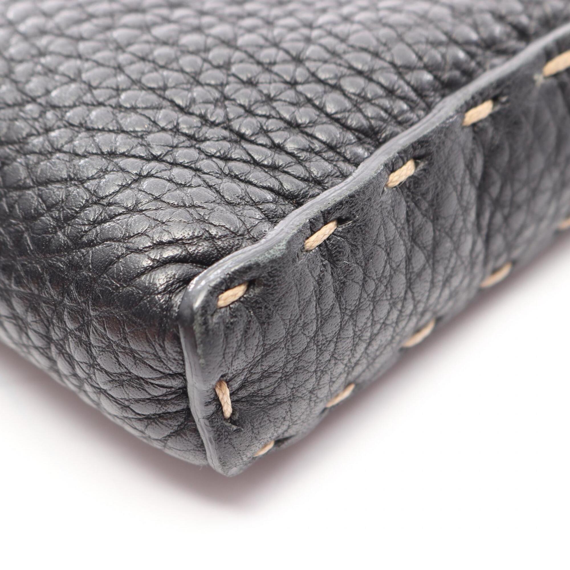 Fendi Black Leather Handbag Shoulder Bag (Pre-Owned)