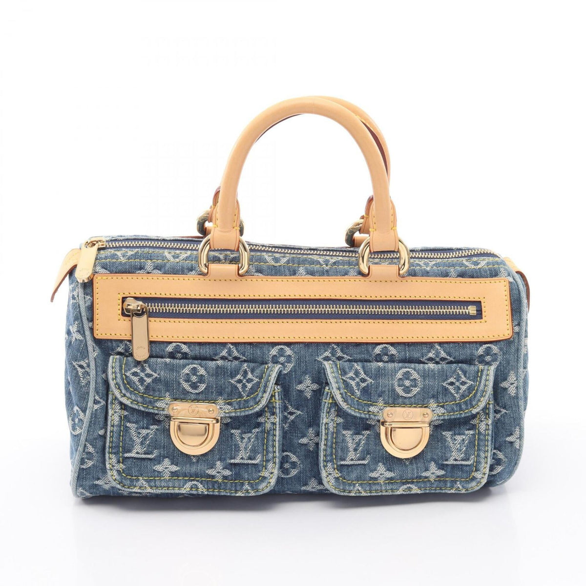 Louis Vuitton Blue Monogram Denim Handbag (Pre-Owned)