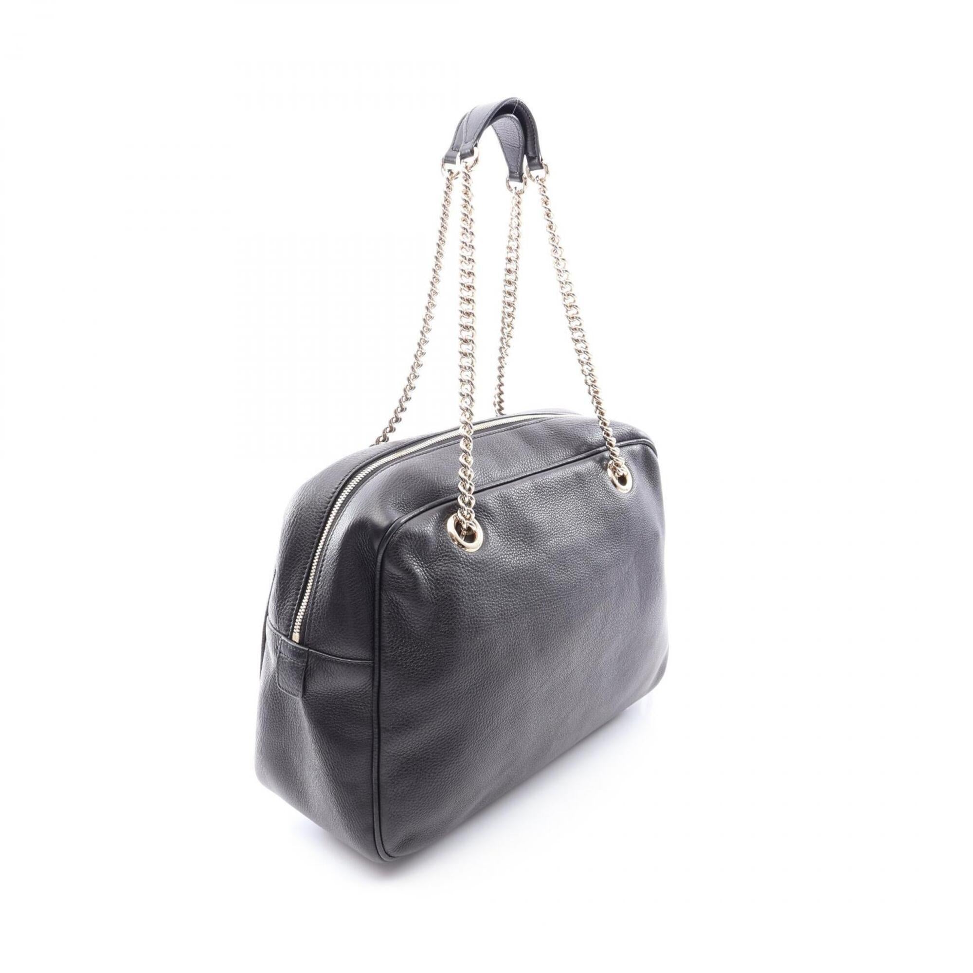 Gucci Soho Black Leather Handbag Shoulder Bag (Pre-Owned)
