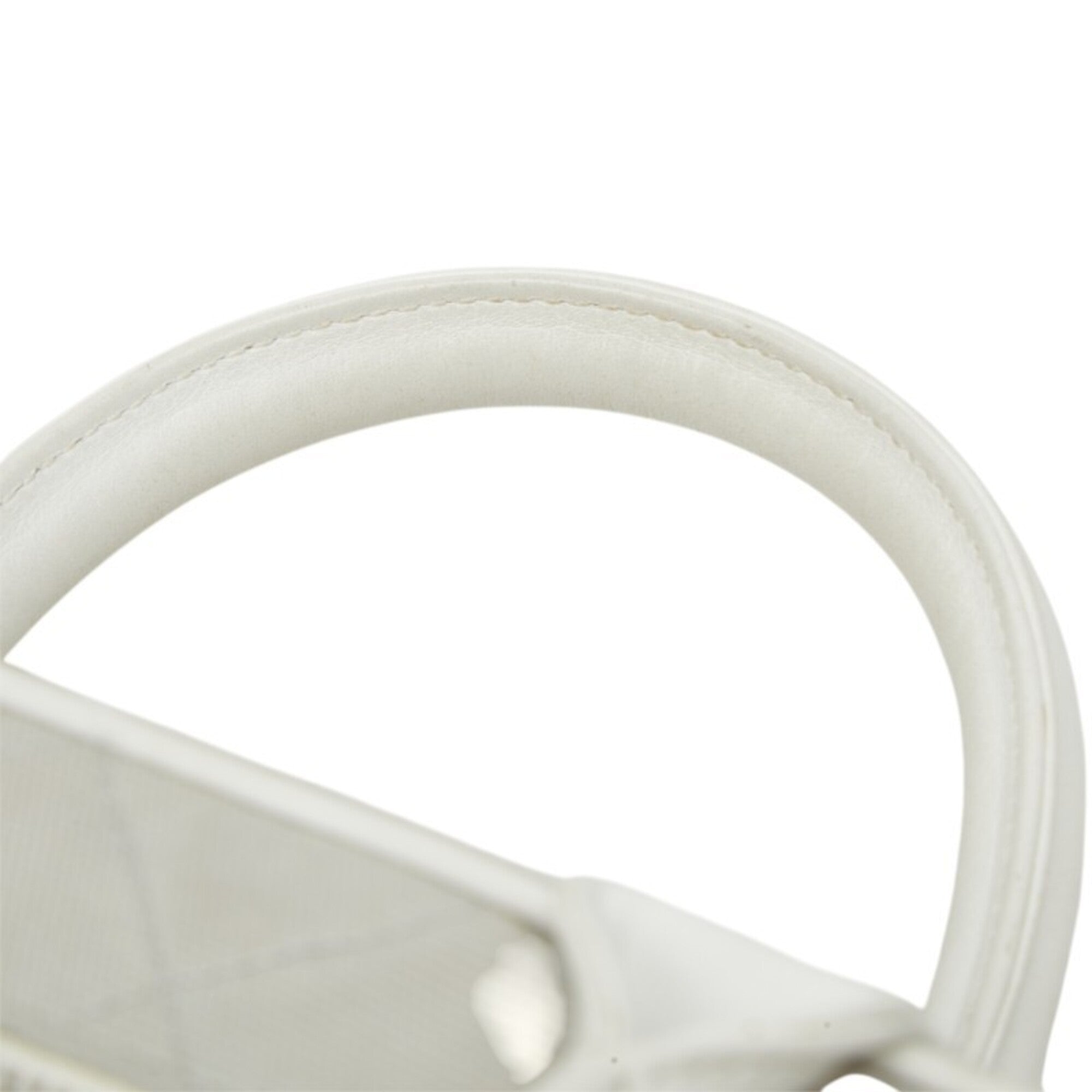 Chanel Gray White Canvas Leather Boston Bag (Pre-Owned)