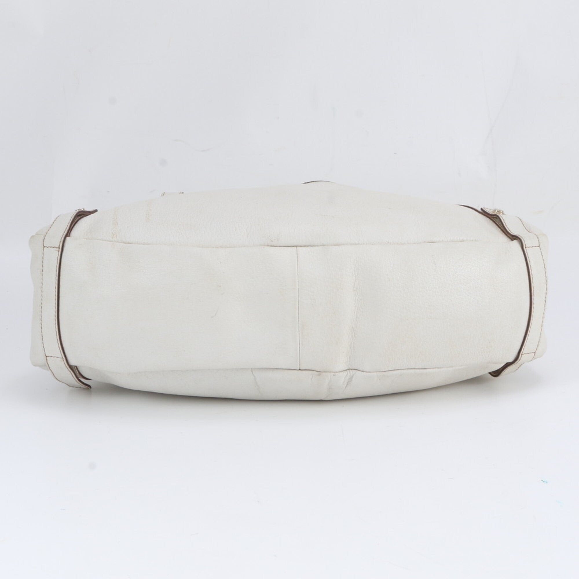 Gucci White Leather Handbag Shoulder Bag Tote Bag (Pre-Owned)