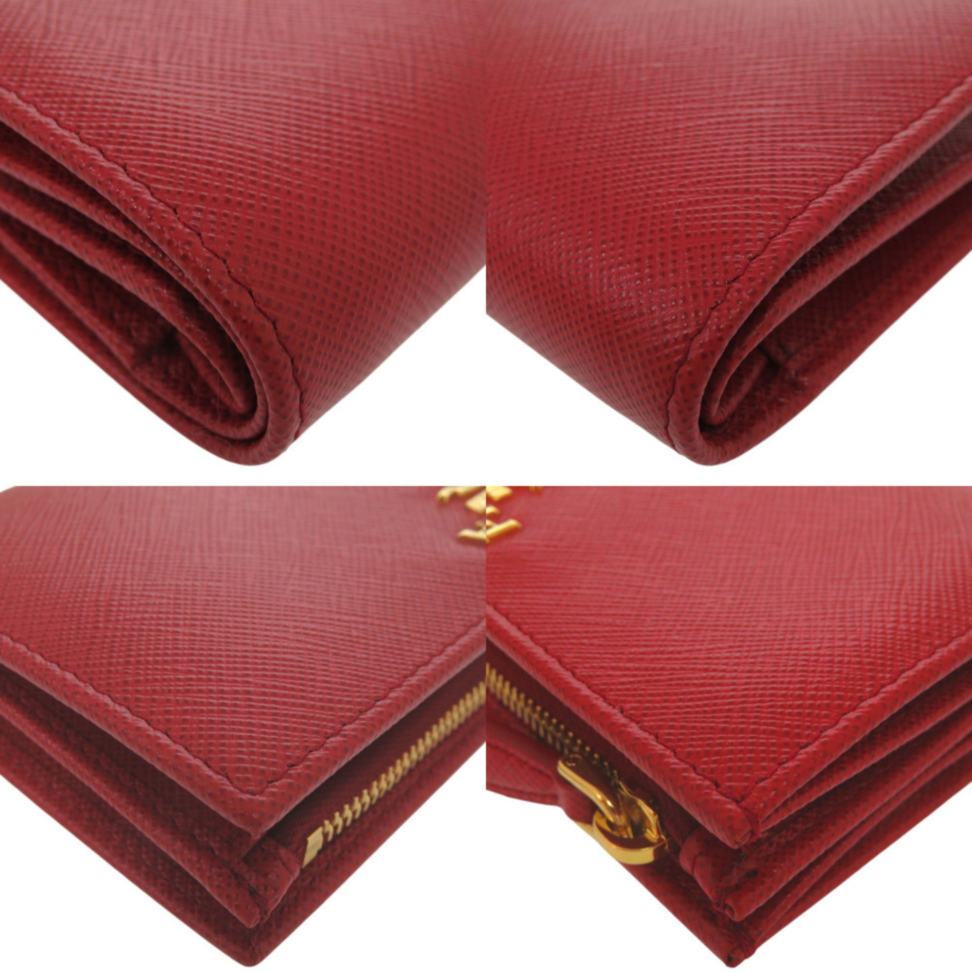 Prada Fuoco Red Color Saffiano Wallet (Bi-Fold) (Pre-Owned)