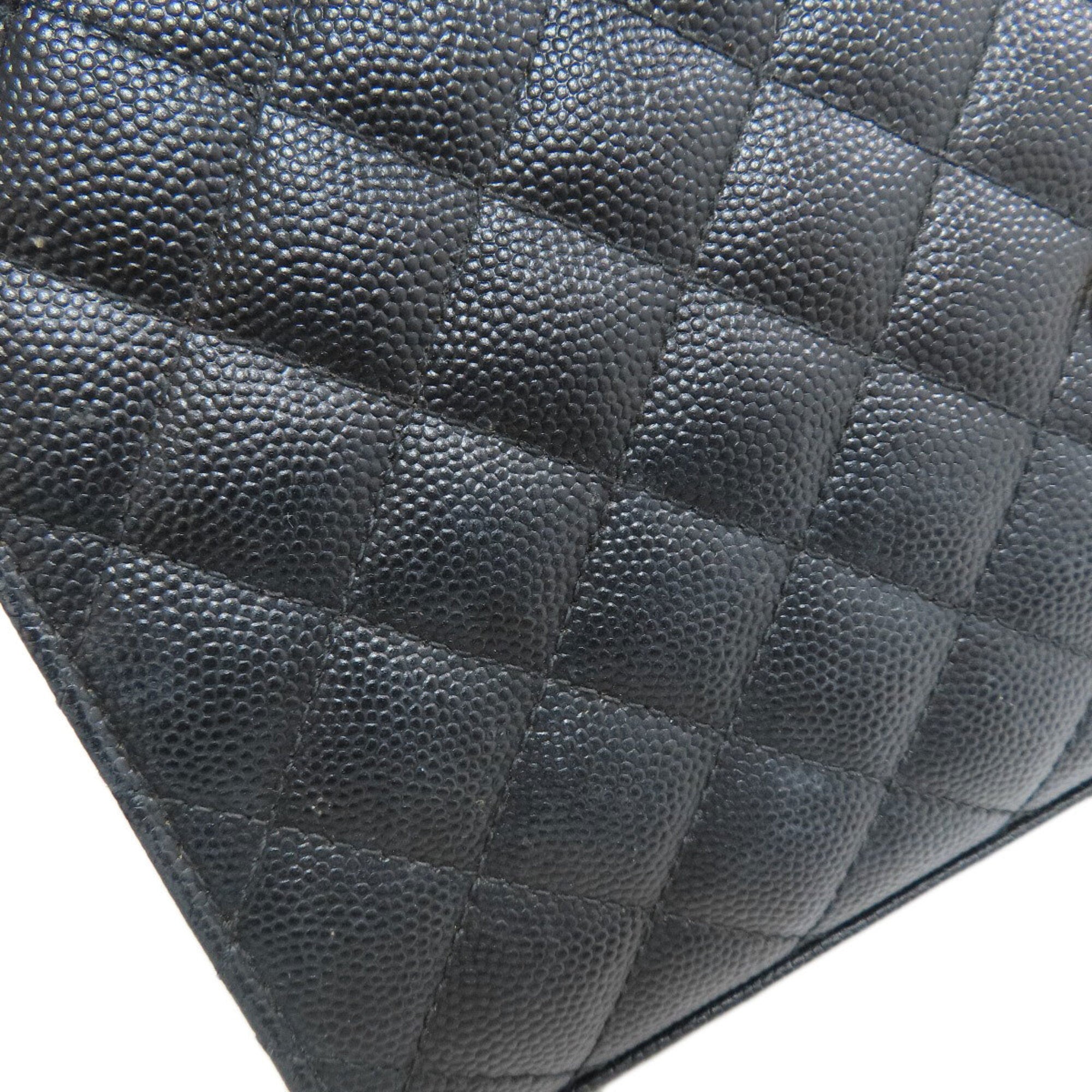 Yves Saint Laurent Black Leather Chain/Shoulder Wallet (Pre-Owned)