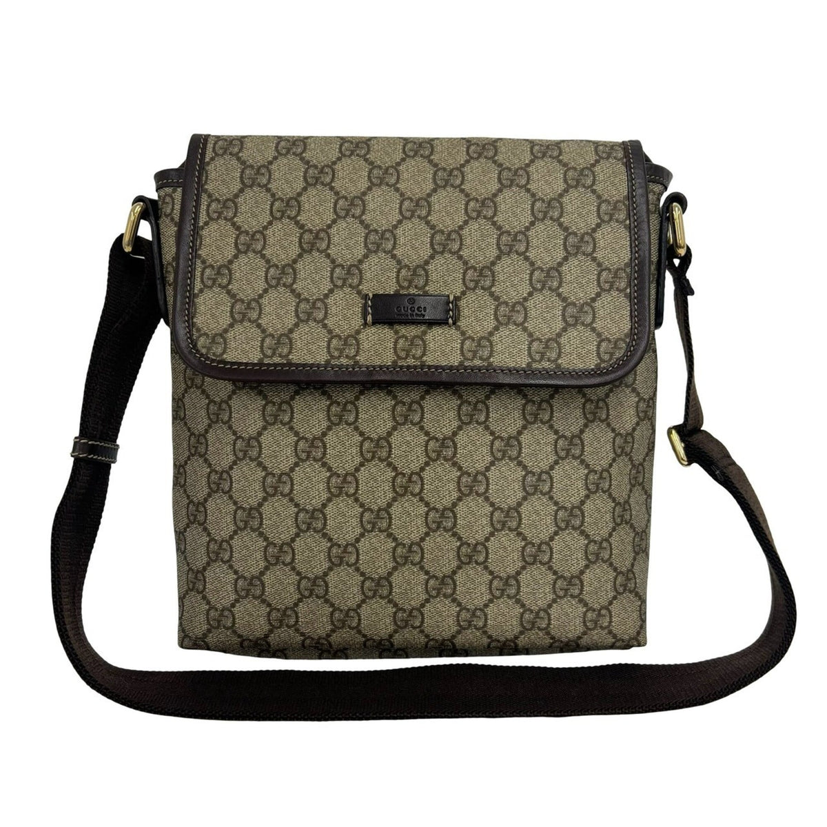 Gucci Brown Leather Pvc Pochette Shoulder Bag (Pre-Owned)