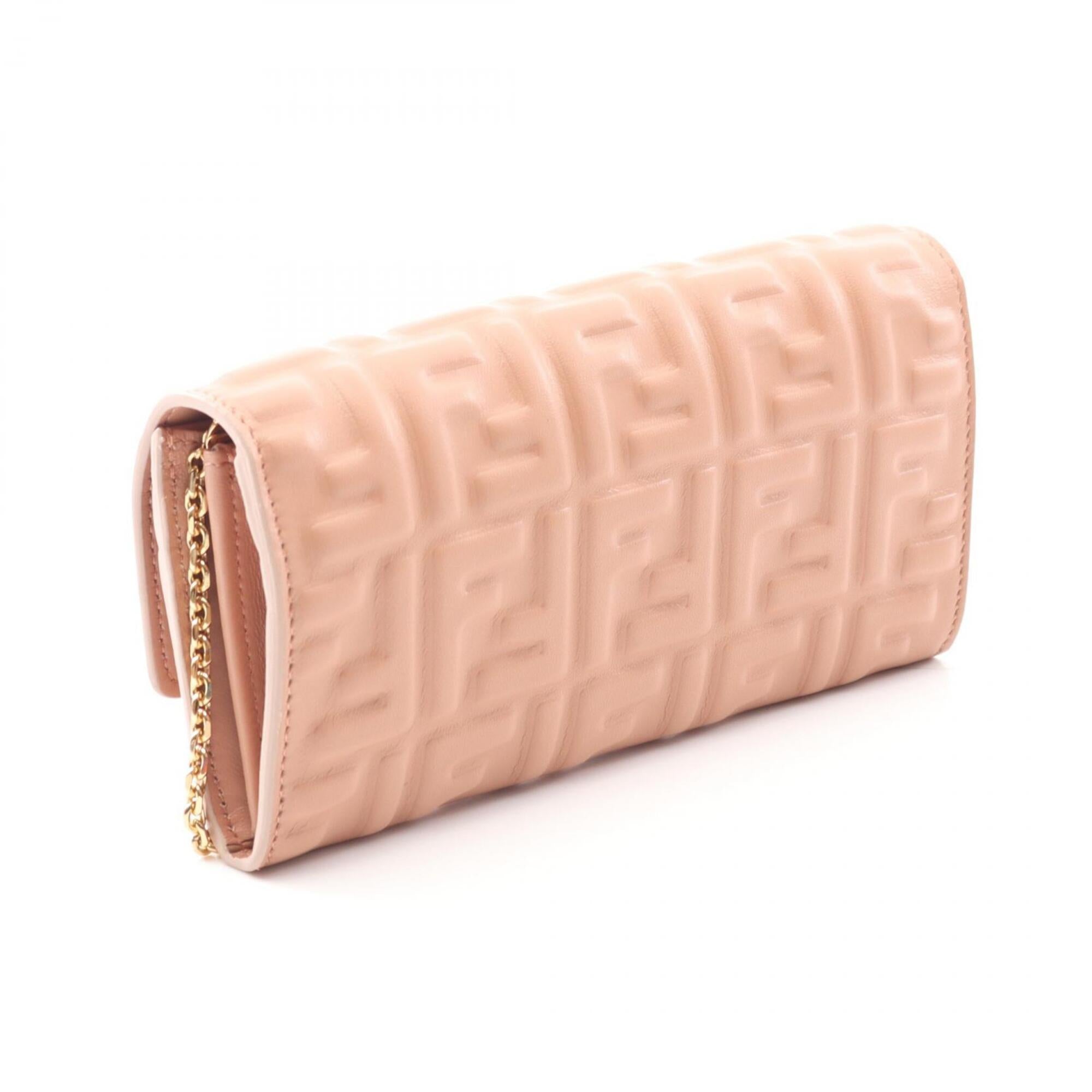Fendi Pink Leather Handbag Shoulder Bag (Pre-Owned)