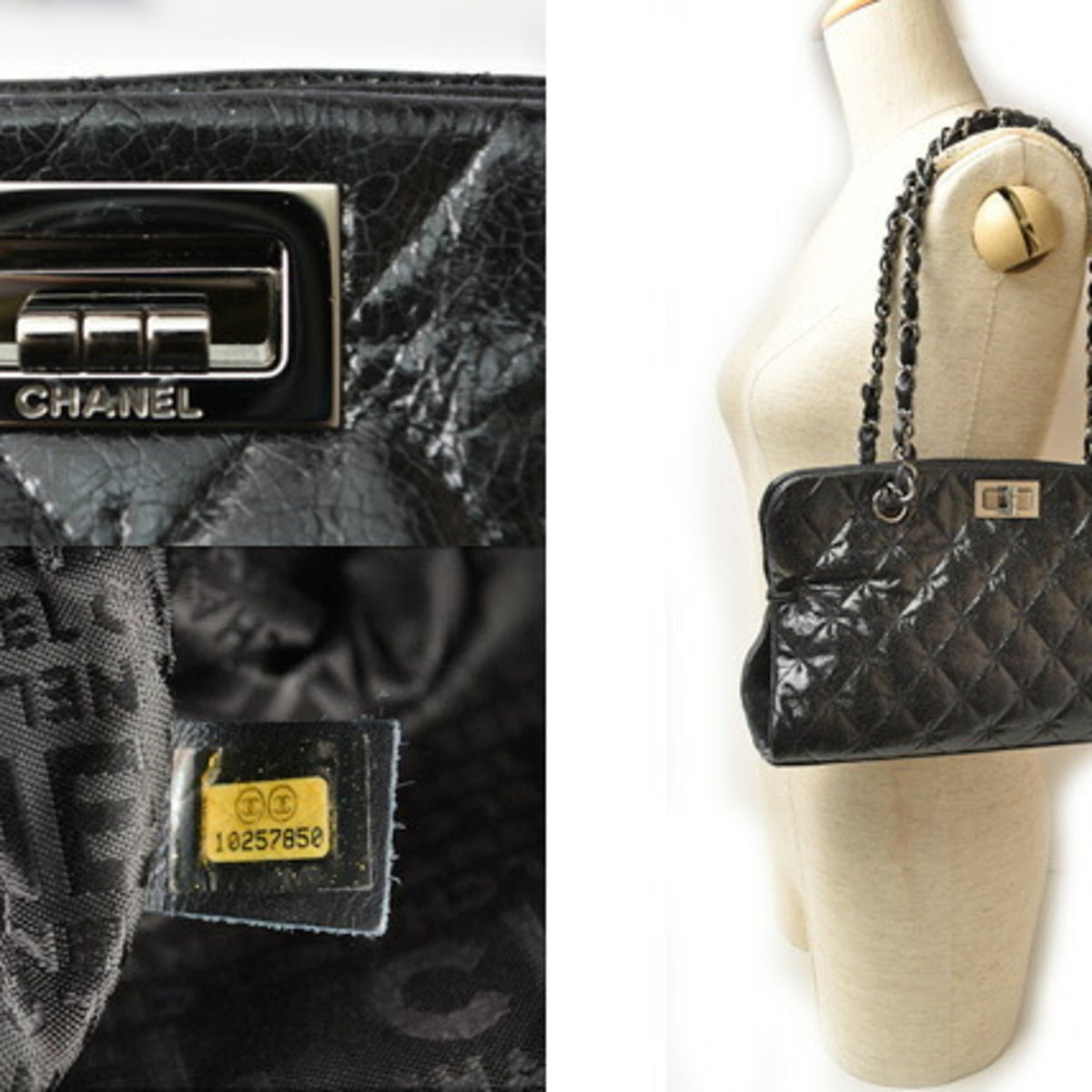 Chanel Black Patent Leather Tote Bag (Pre-Owned)