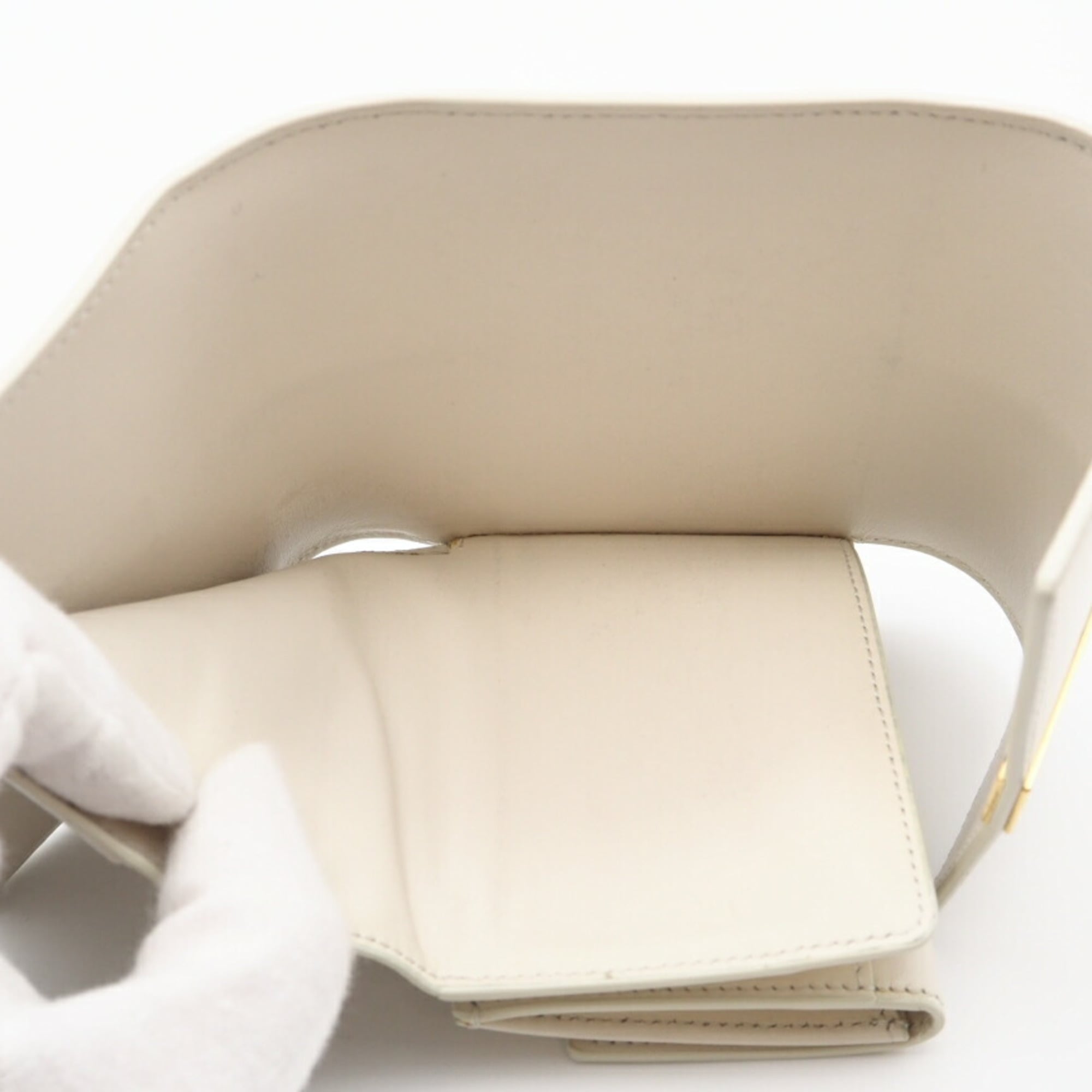 Celine White Satin Wallet (Tri-Fold) (Pre-Owned)