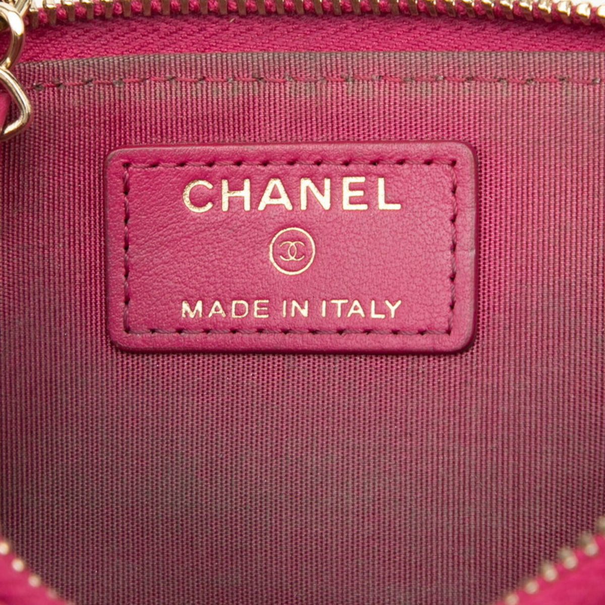 Chanel Pink Leather Coin Purse/Coin Case (Pre-Owned)