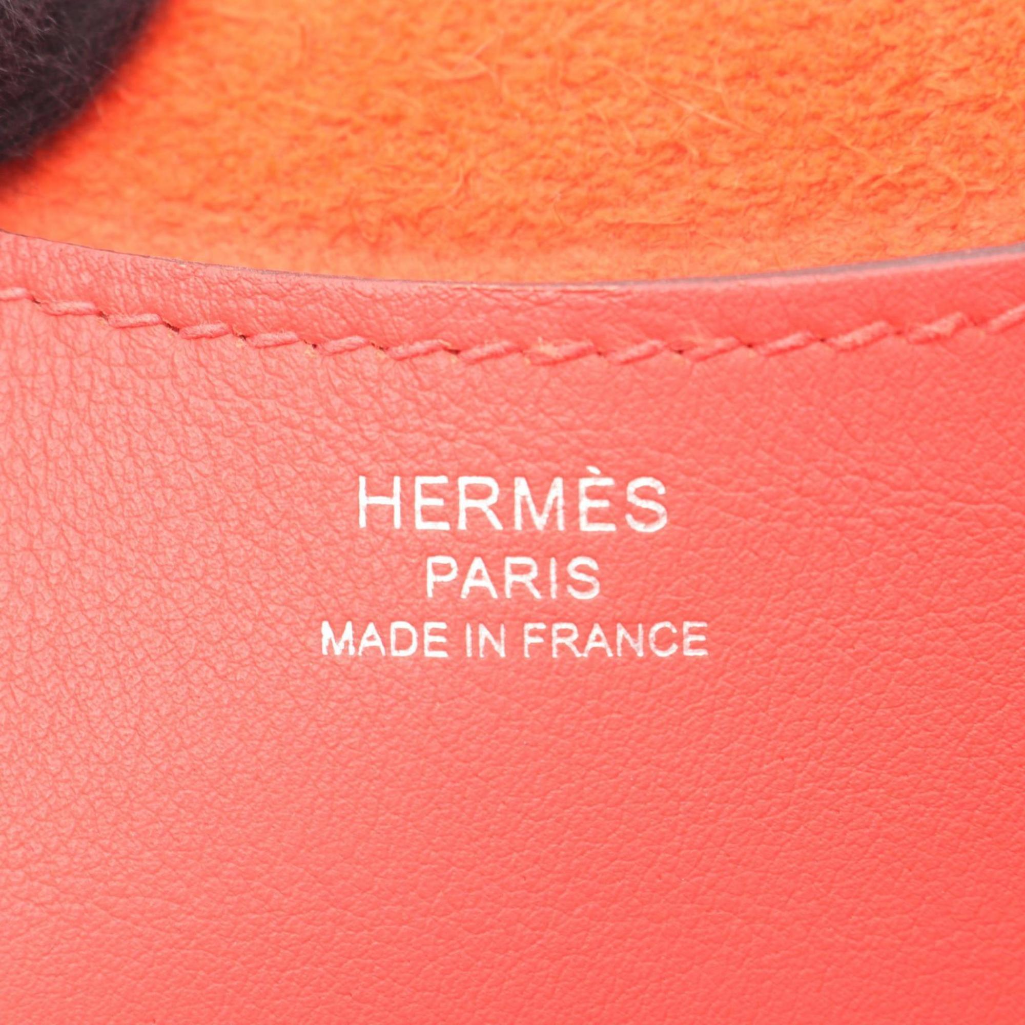 Hermes Red Color Taurillon Clemence Leather Handbag (Pre-Owned)