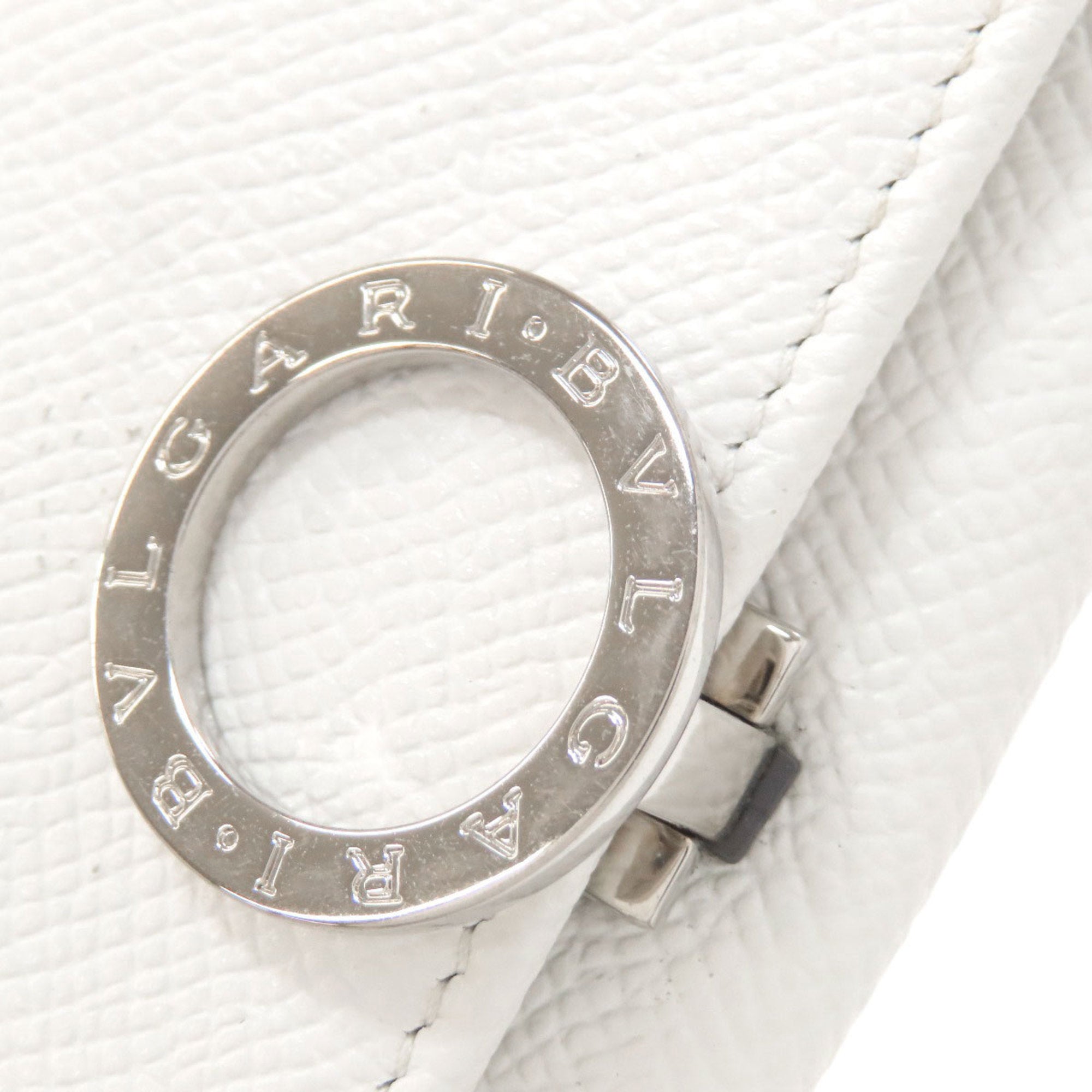 Bvlgari White Leather Coin Purse/Coin Case (Pre-Owned)