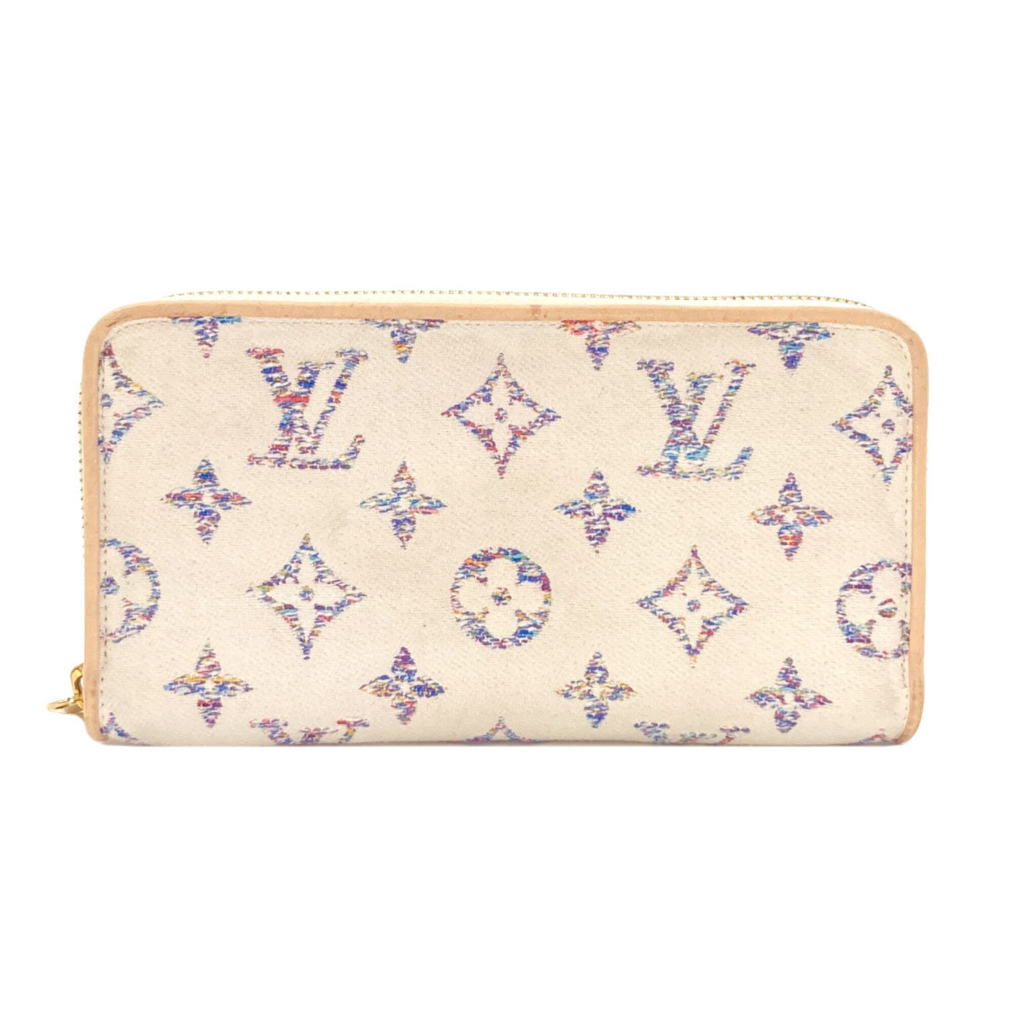 Louis Vuitton Beige Blue White Monogram Long Wallet (Bi-Fold) (Pre-Owned)