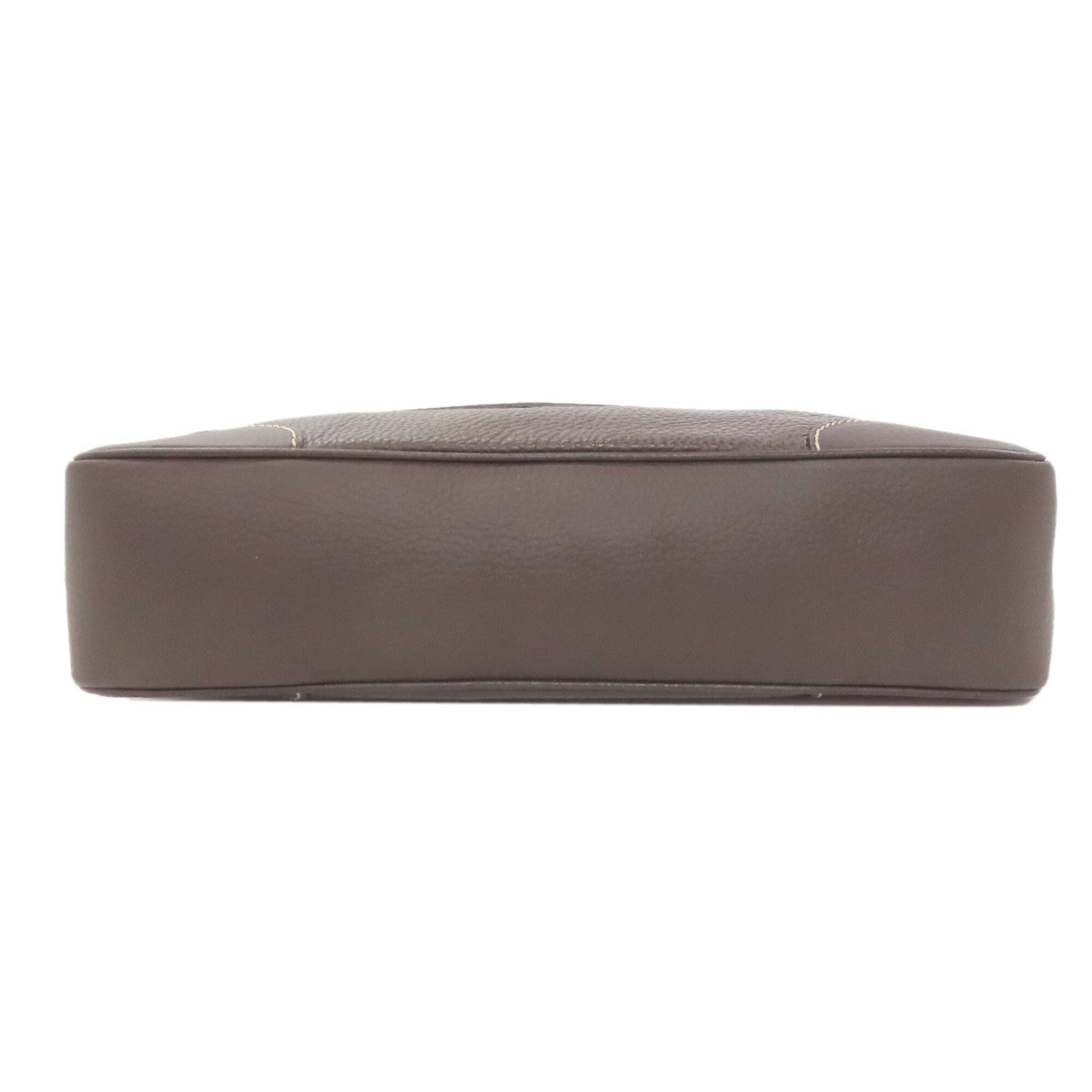 Dunhill Dark Brown Leather Shoulder Bag (Pre-Owned)