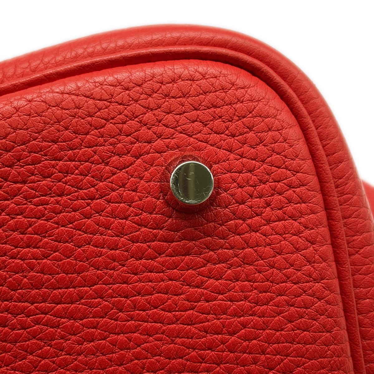 Hermes Red Color Rose Eglantine Taurillon Clemence Leather Swift Leather Handbag (Pre-Owned)