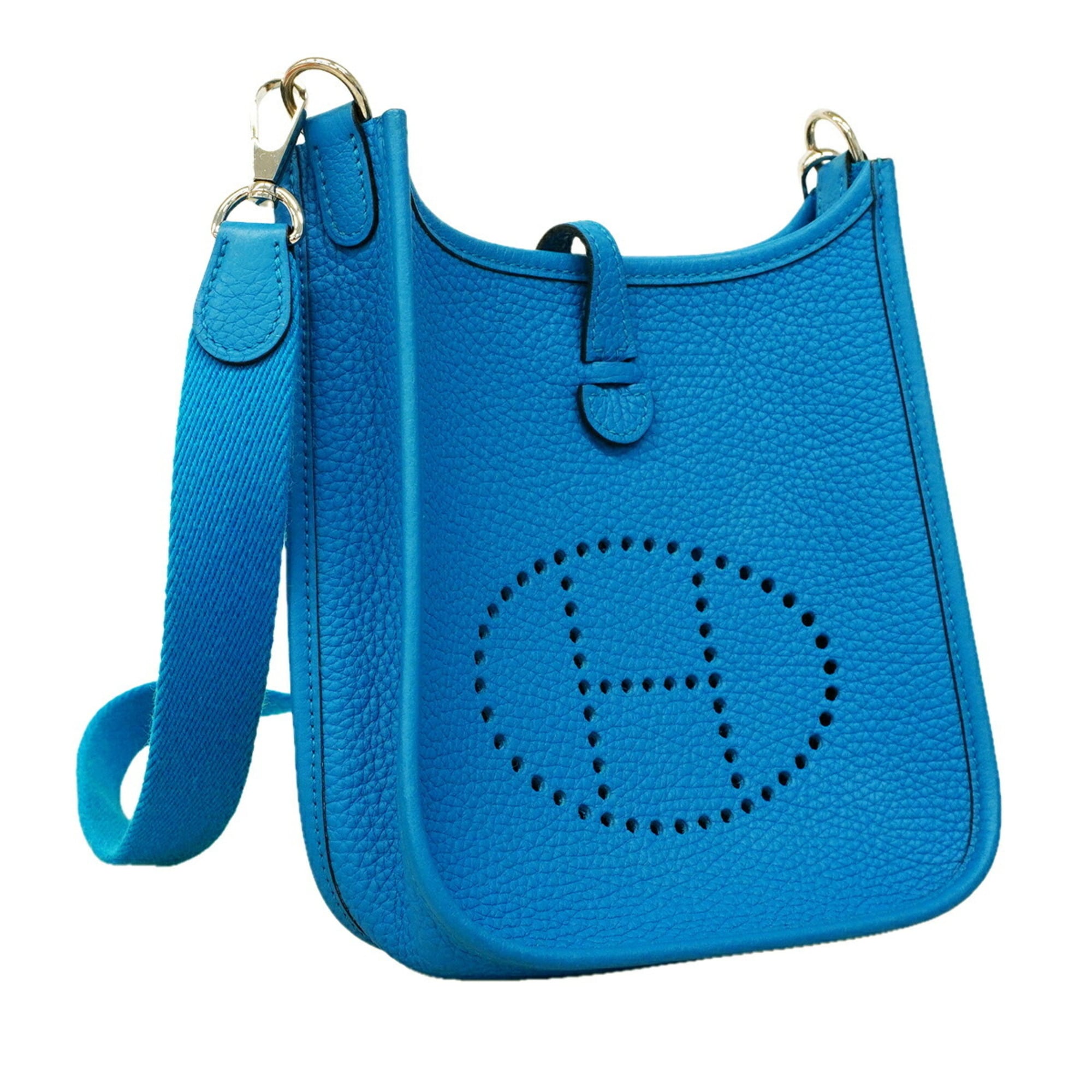 Hermes Blue Taurillon Clemence Leather Shoulder Bag (Pre-Owned)