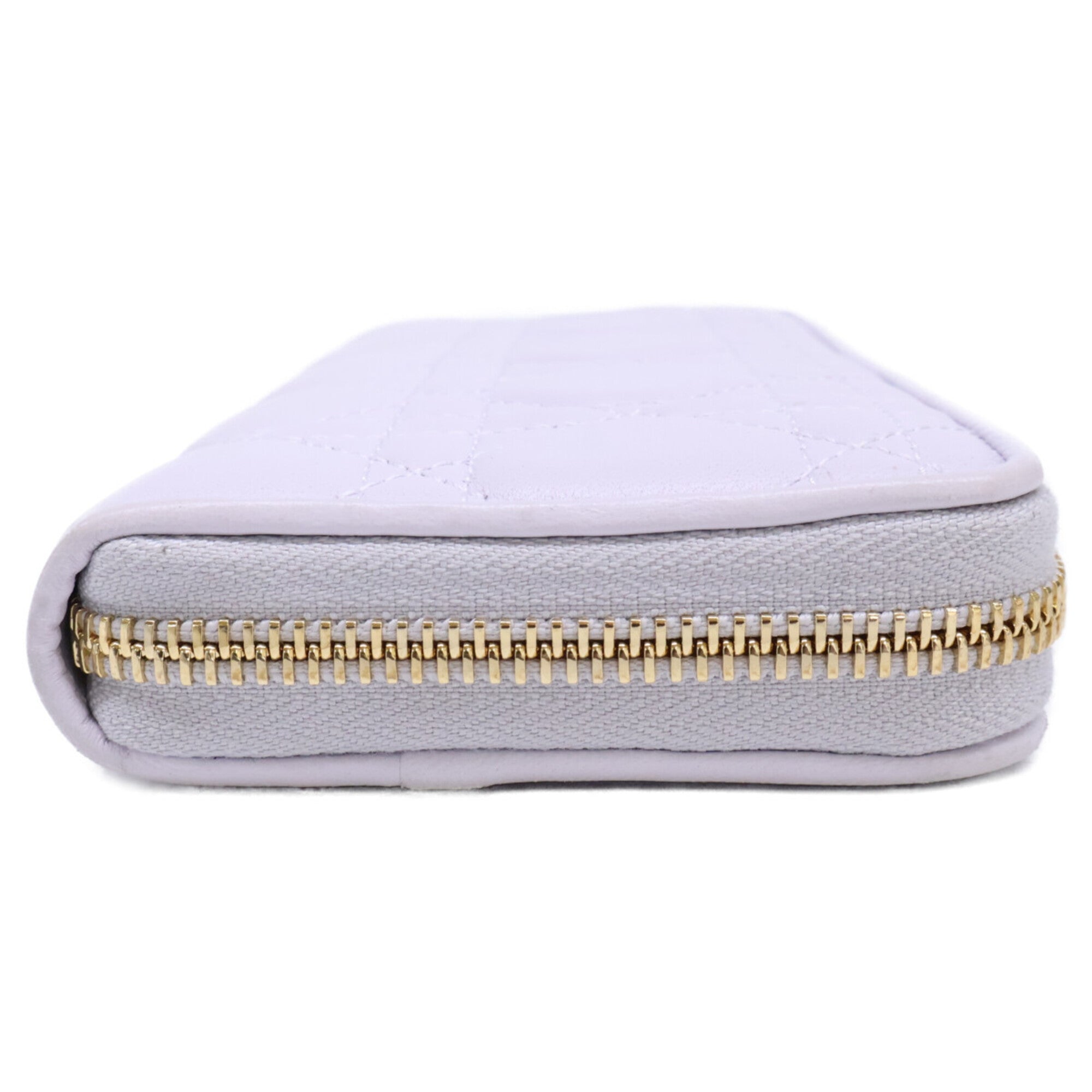 Christian Dior Light Purple Leather Long Wallet (Bi-Fold) (Pre-Owned)