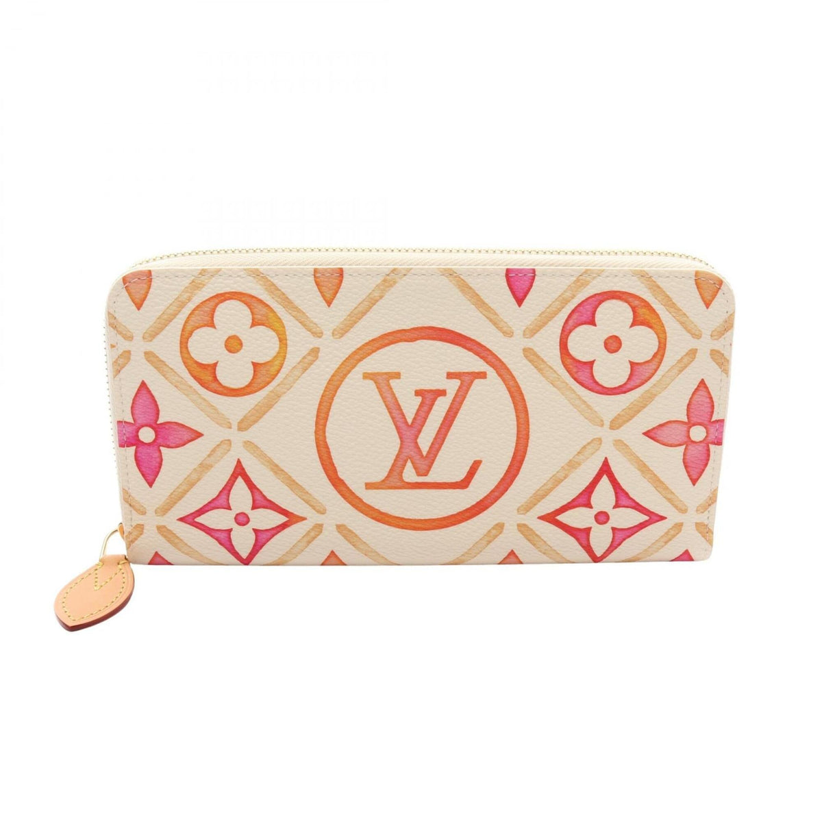 Louis Vuitton Ivory Multi-Color Leather Coated Canvas Long Wallet (Bi-Fold) (Pre-Owned)