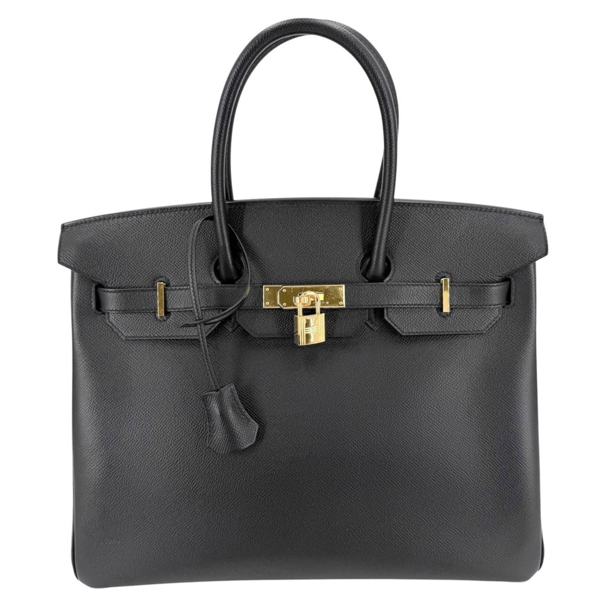 Hermes Black Leather Handbag (Pre-Owned)
