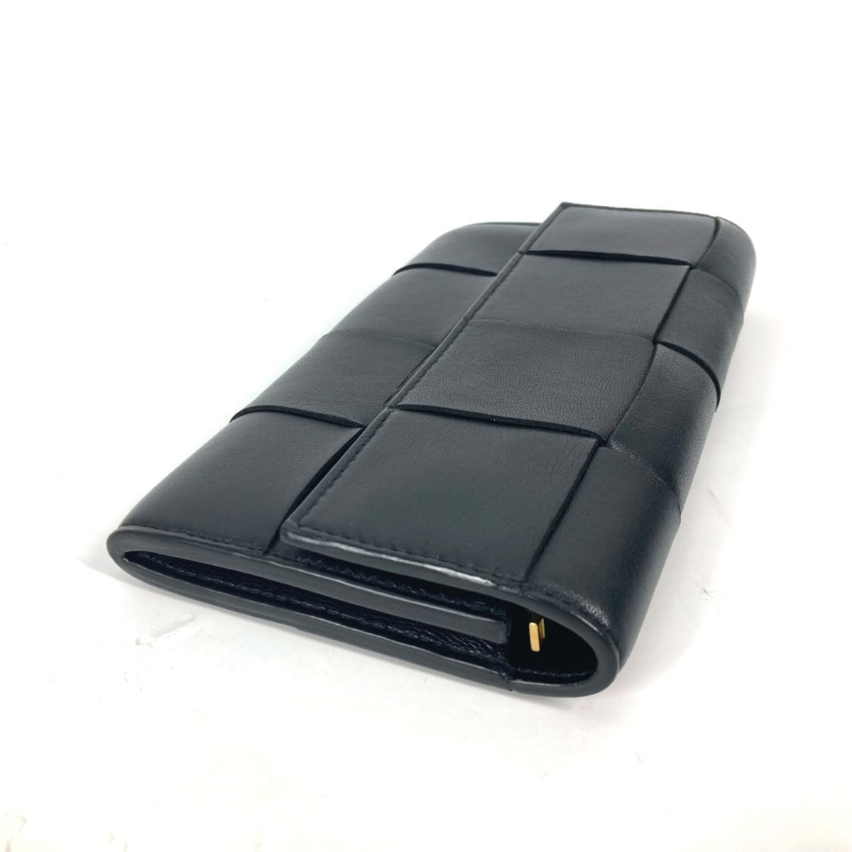 Bottega Veneta Black Leather Long Wallet (Bi-Fold) (Pre-Owned)