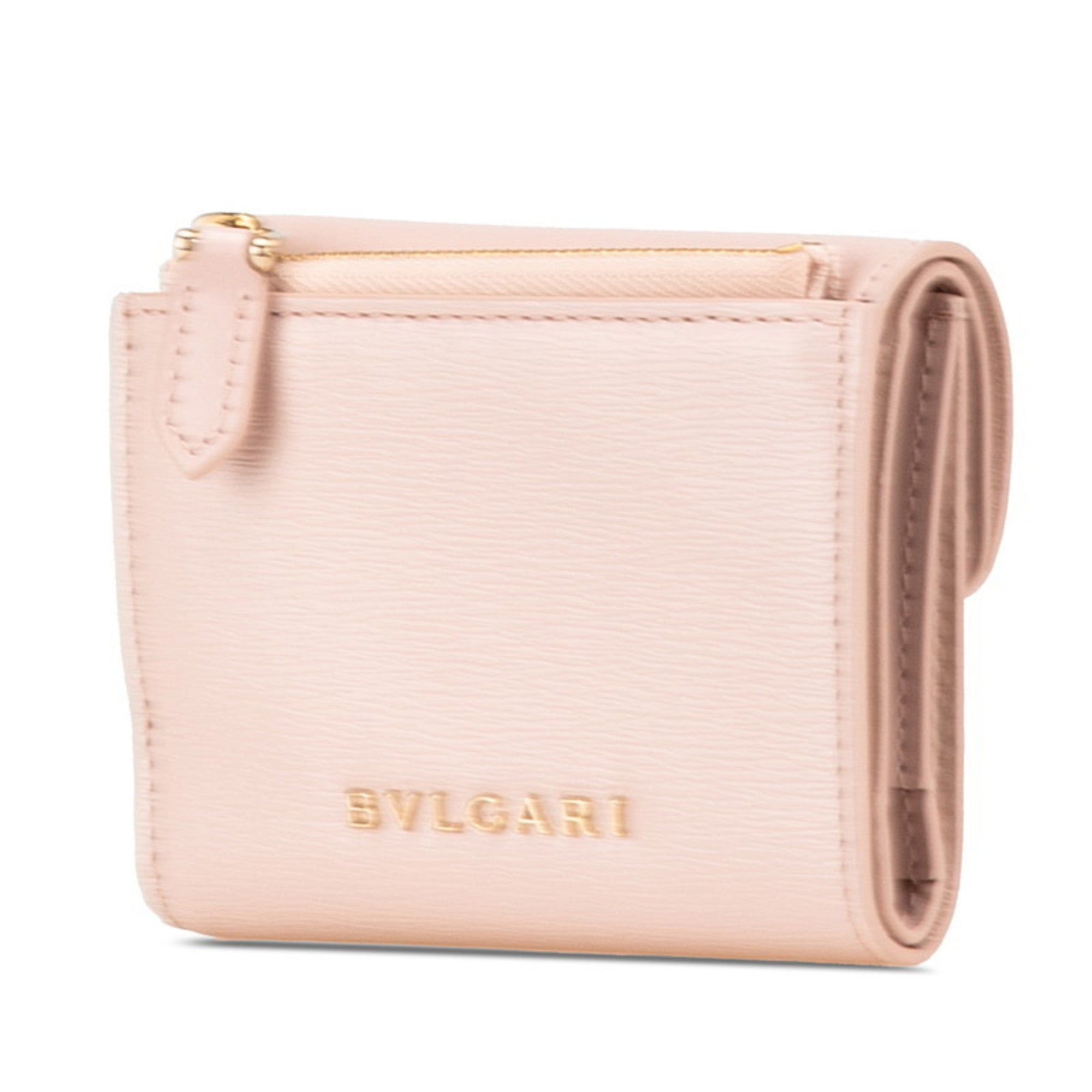 Bvlgari Pink Leather Wallet (Tri-Fold) (Pre-Owned)
