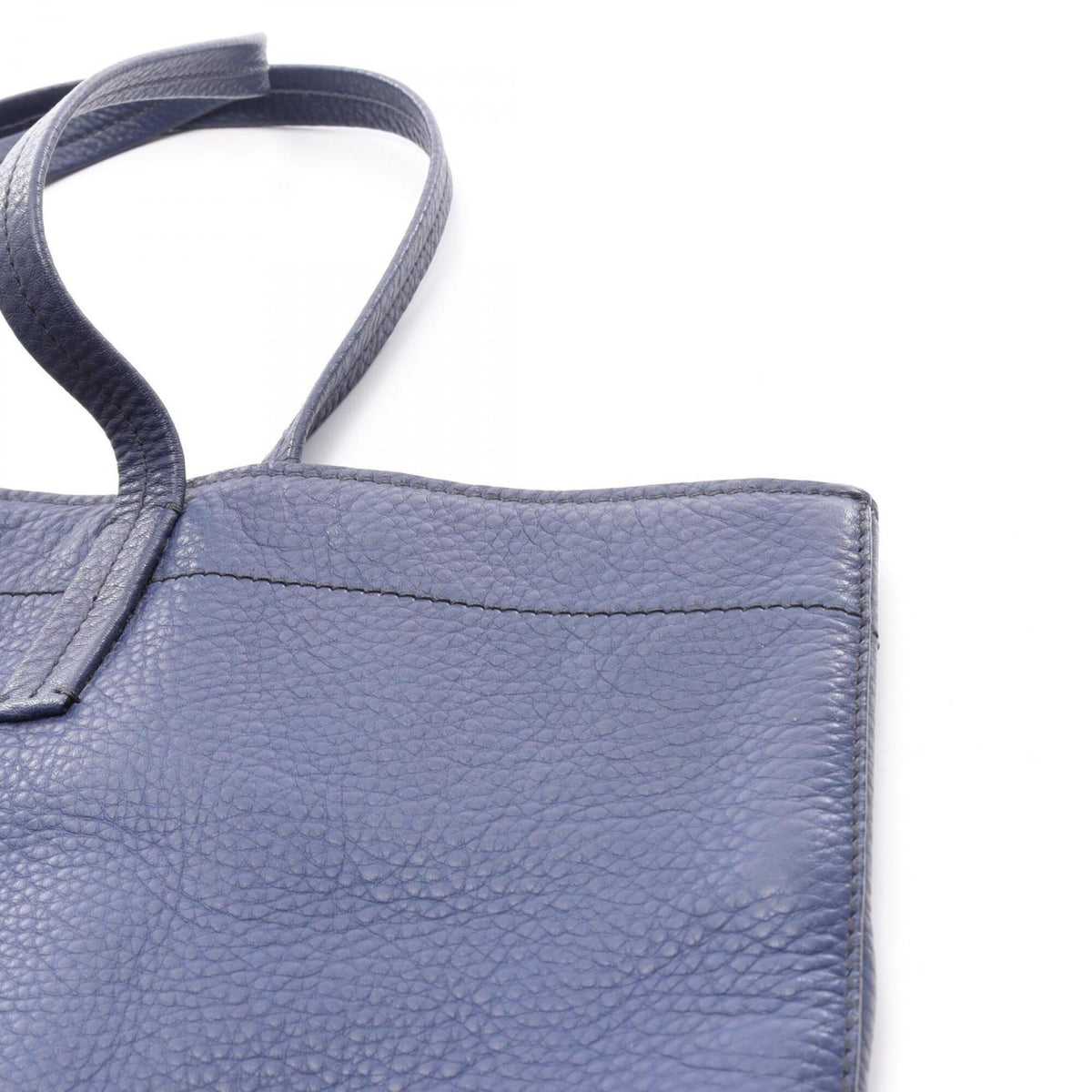 Miu Miu Blue Leather Handbag Tote Bag (Pre-Owned)