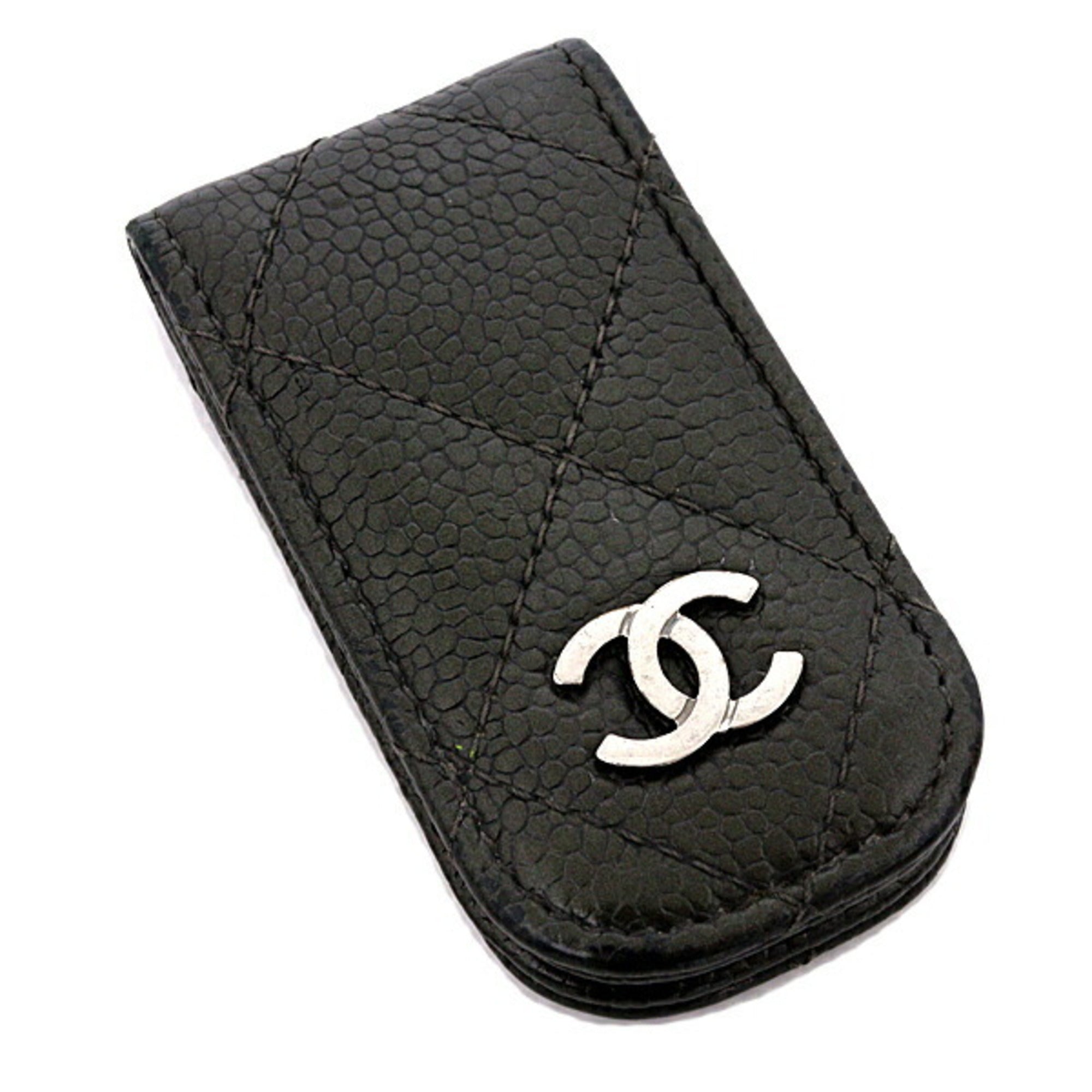 Chanel Matelasse Black Leather Money Clip (Pre-Owned)