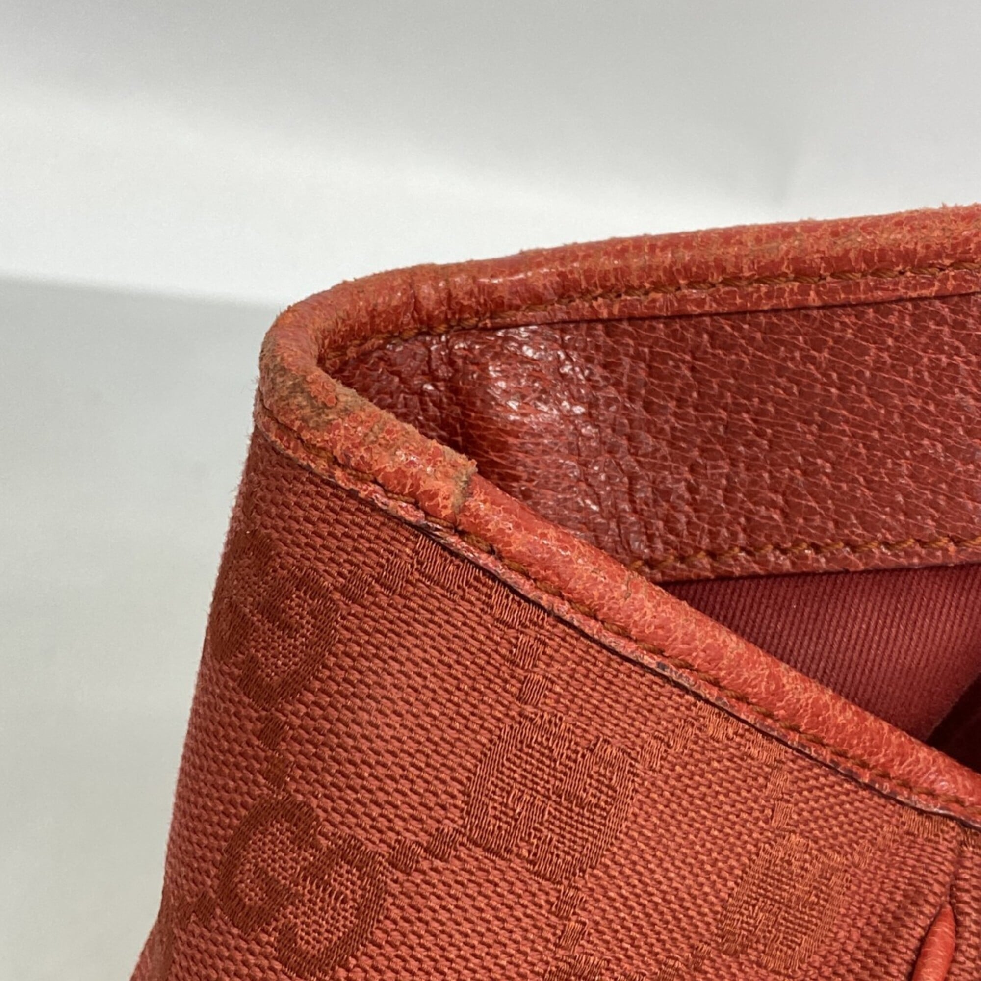 Gucci Red Color Canvas Tote Bag (Pre-Owned)