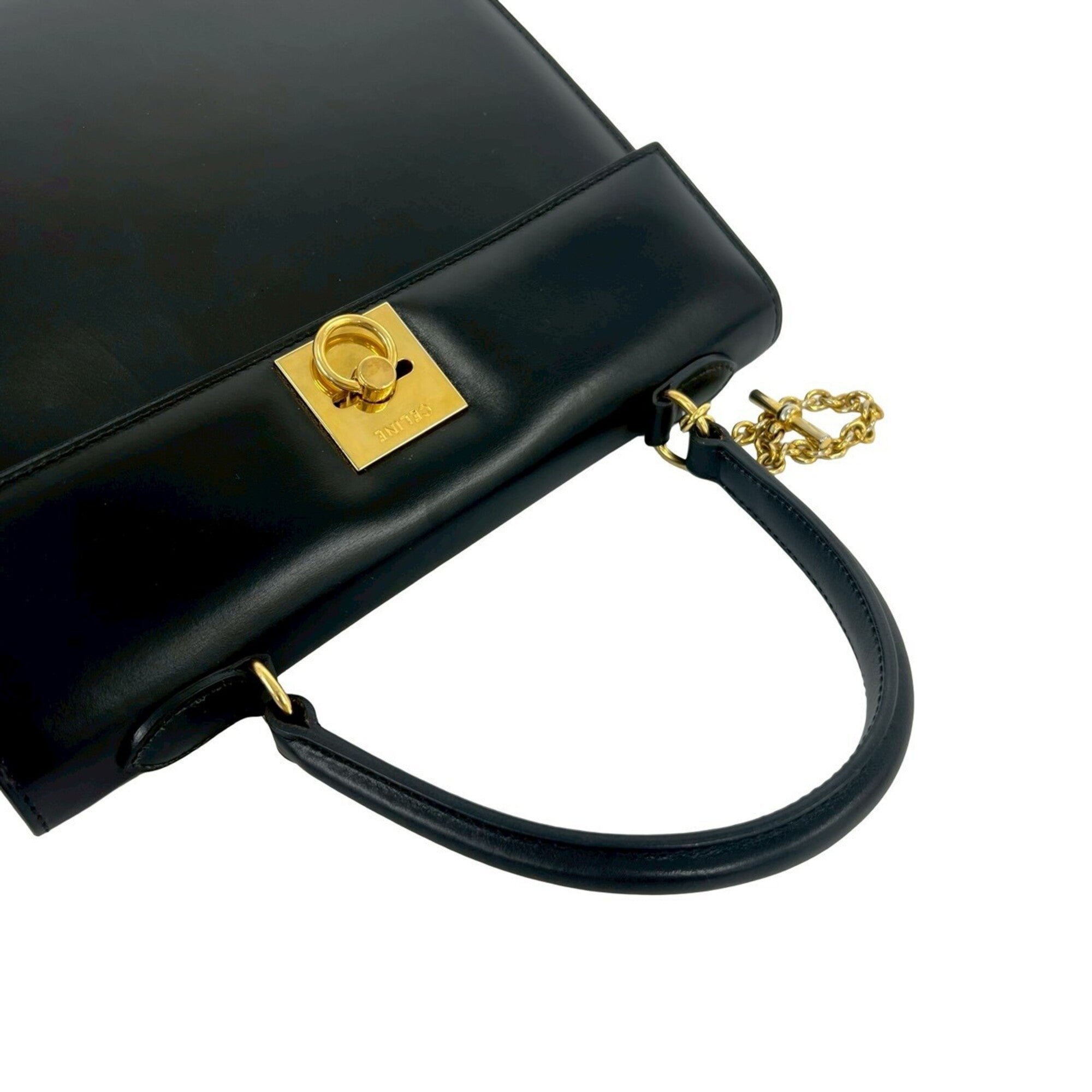 Celine Black Leather Handbag Tote Bag (Pre-Owned)