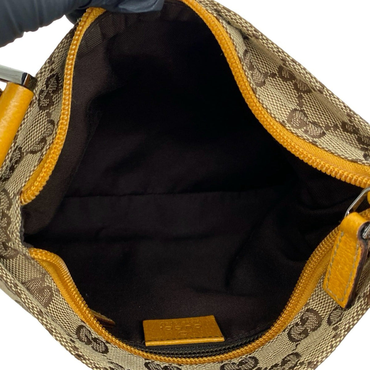 Gucci Brown Canvas Leather Crossbody Bag Pochette Shoulder Bag (Pre-Owned)