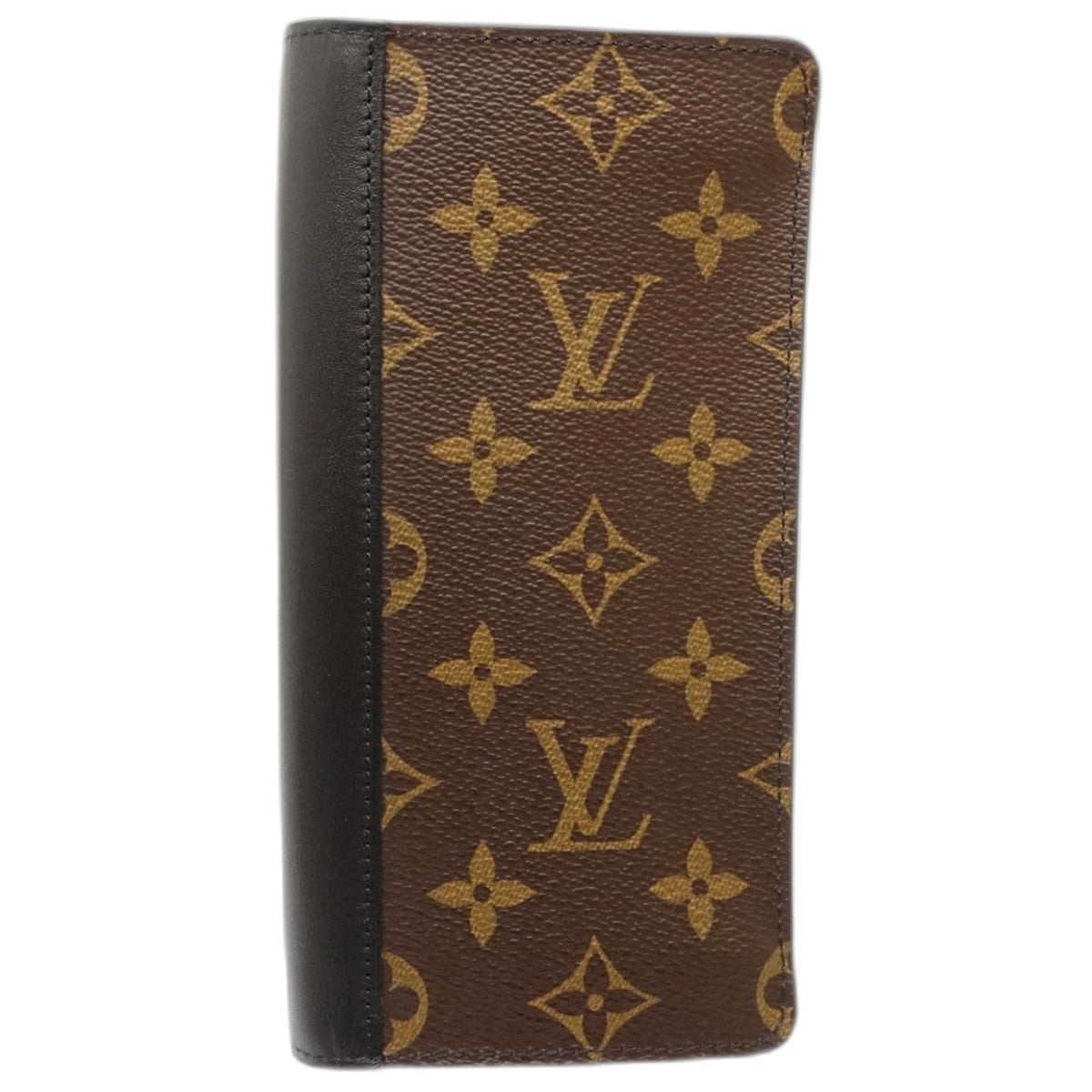 Louis Vuitton Black Brown Monogram Macassar Canvas Long Wallet (Bi-Fold) (Pre-Owned)