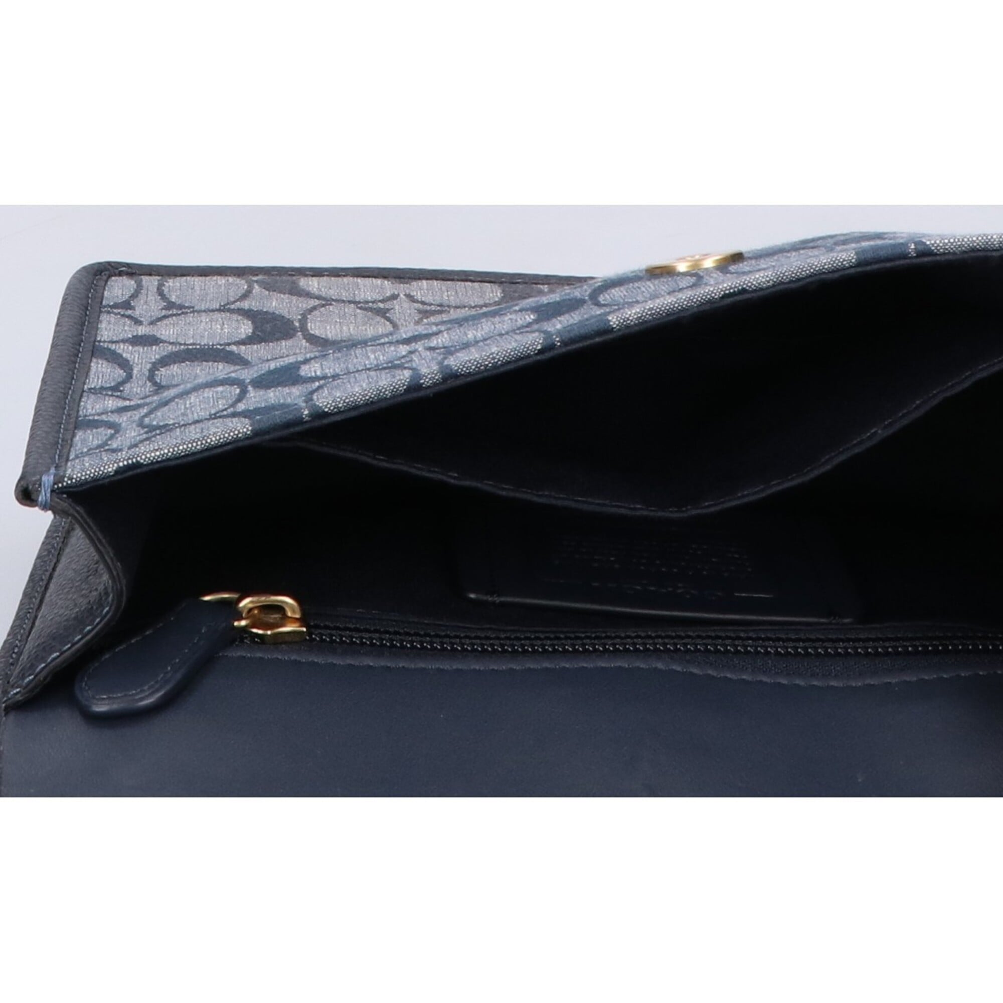 Coach Navy Canvas Shoulder Bag (Pre-Owned)