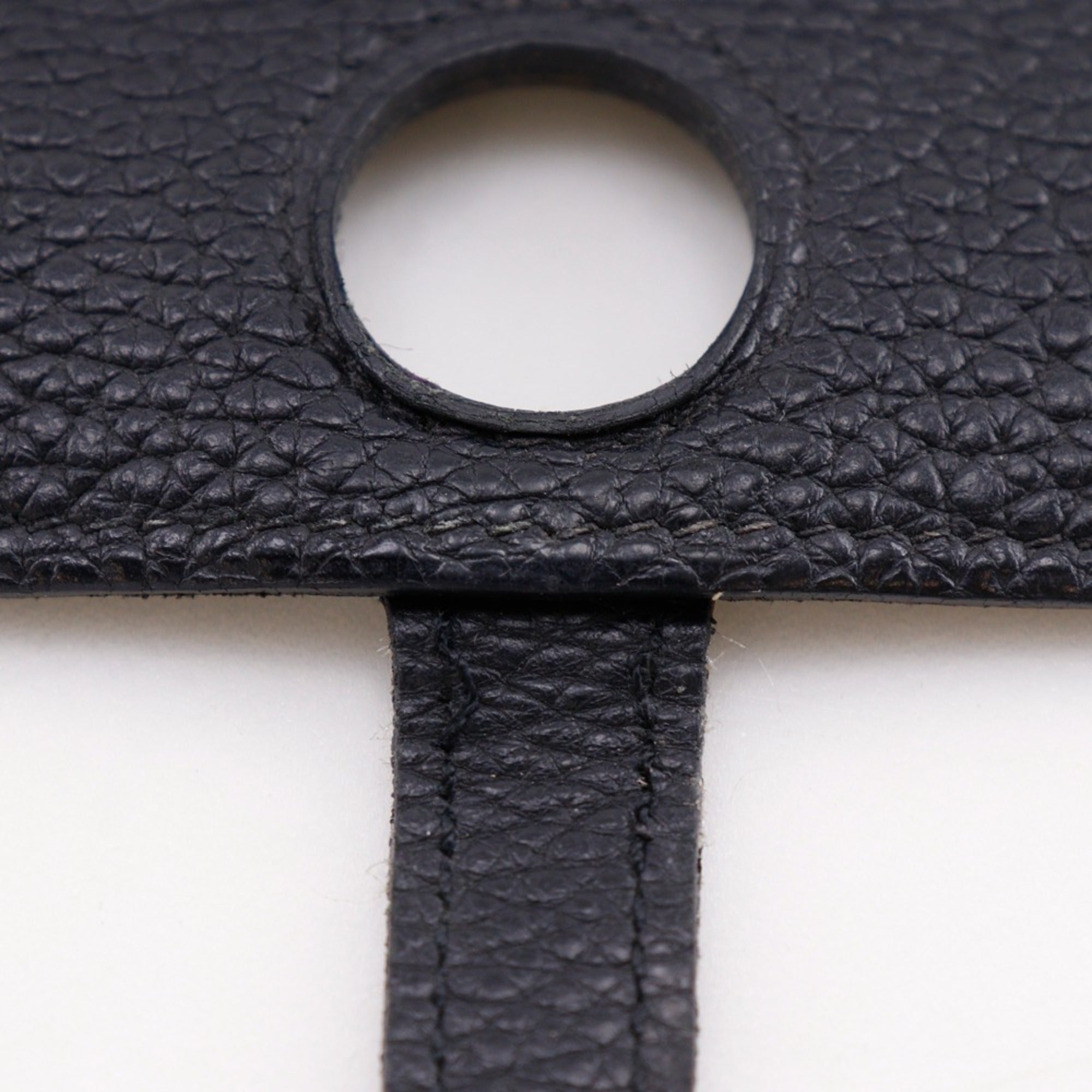 Hermes Black Taurillon Clemence Leather Long Wallet (Bi-Fold) (Pre-Owned)