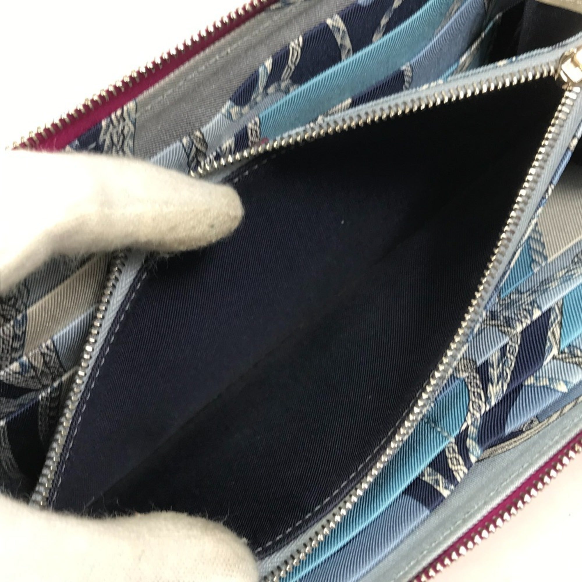 Hermes Silk'in Purple Tosca Epsom Leather Long Wallet (Bi-Fold) (Pre-Owned)