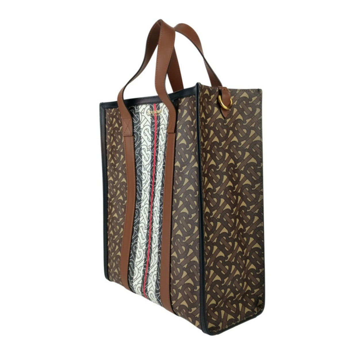 Burberry Brown Coated Canvas Leather Handbag Shoulder Bag Tote Bag (Pre-Owned)