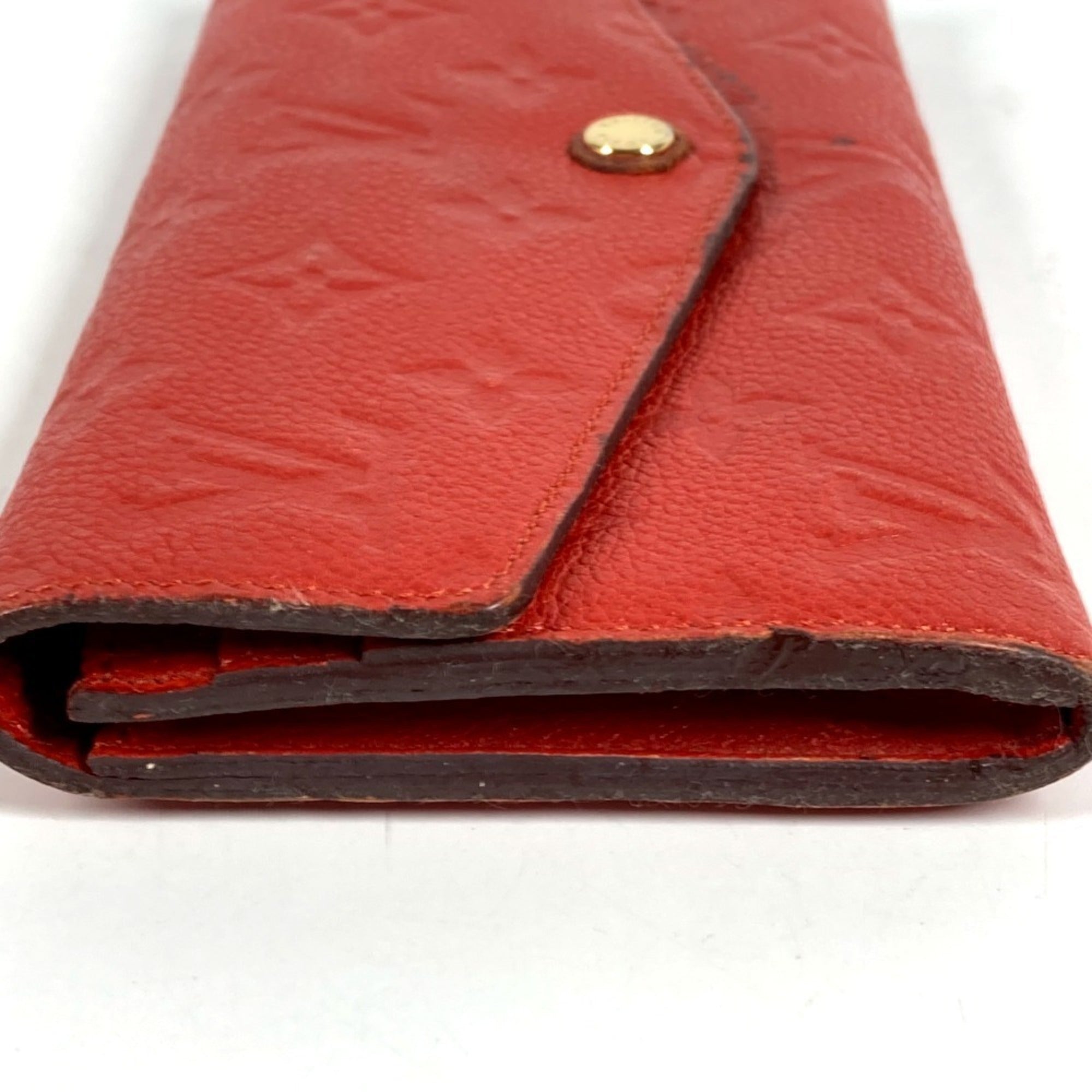 Louis Vuitton Auriane Red Color Monogram Empreinte Long Wallet (Bi-Fold) (Pre-Owned)