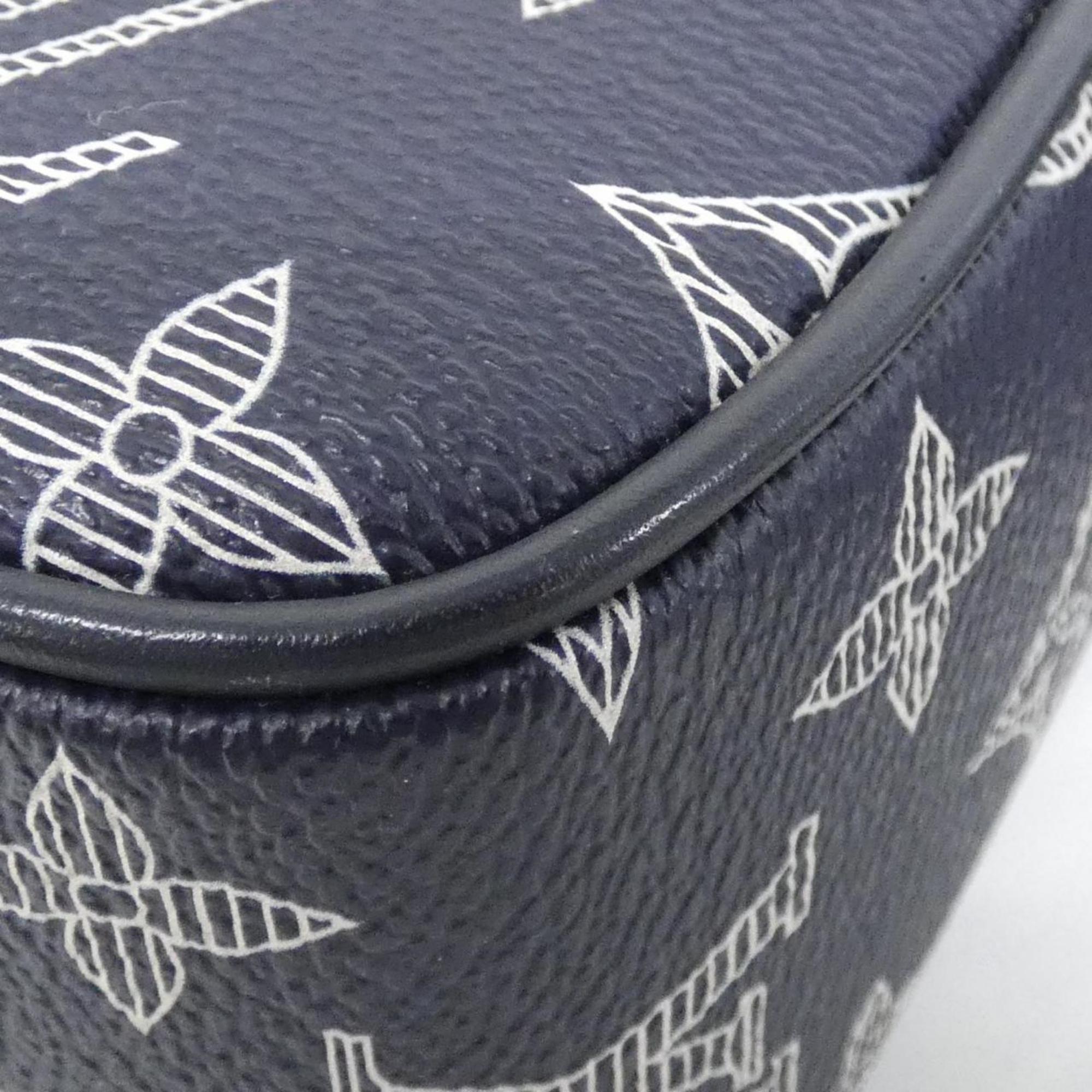 Louis Vuitton Blue Coated Canvas Shoulder Bag (Pre-Owned)