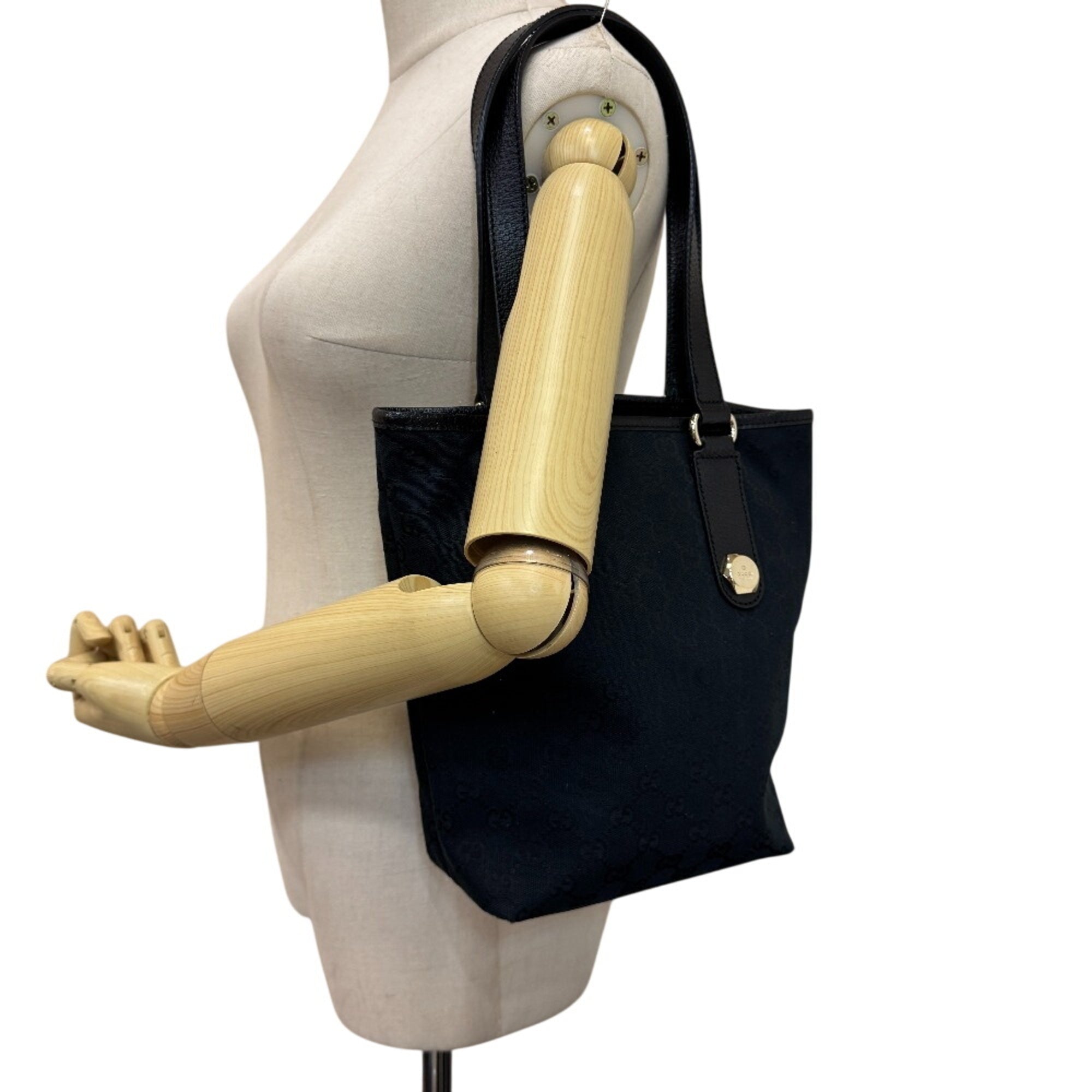 Gucci Black Canvas Tote Bag (Pre-Owned)