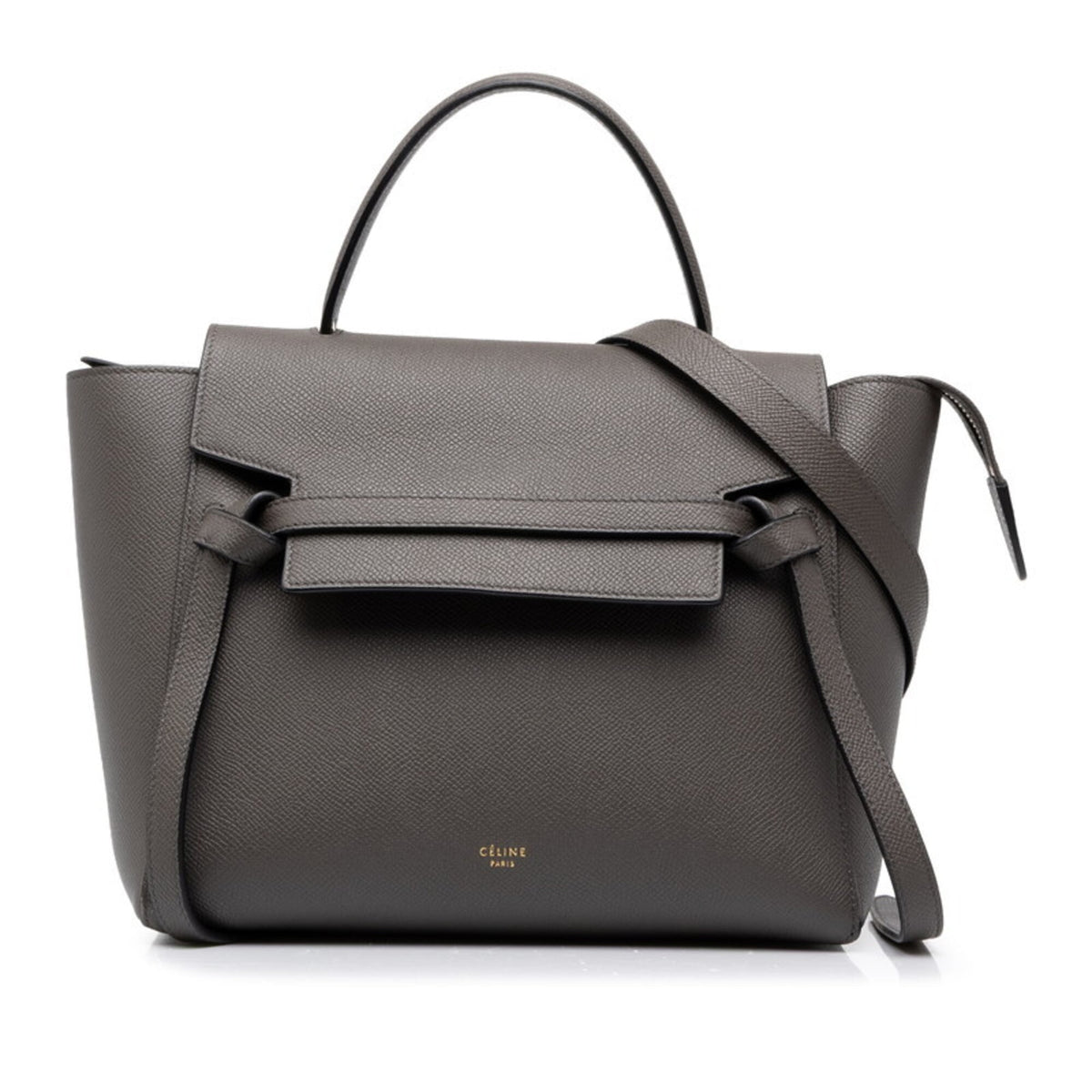 Celine Gray Leather Handbag Shoulder Bag (Pre-Owned)