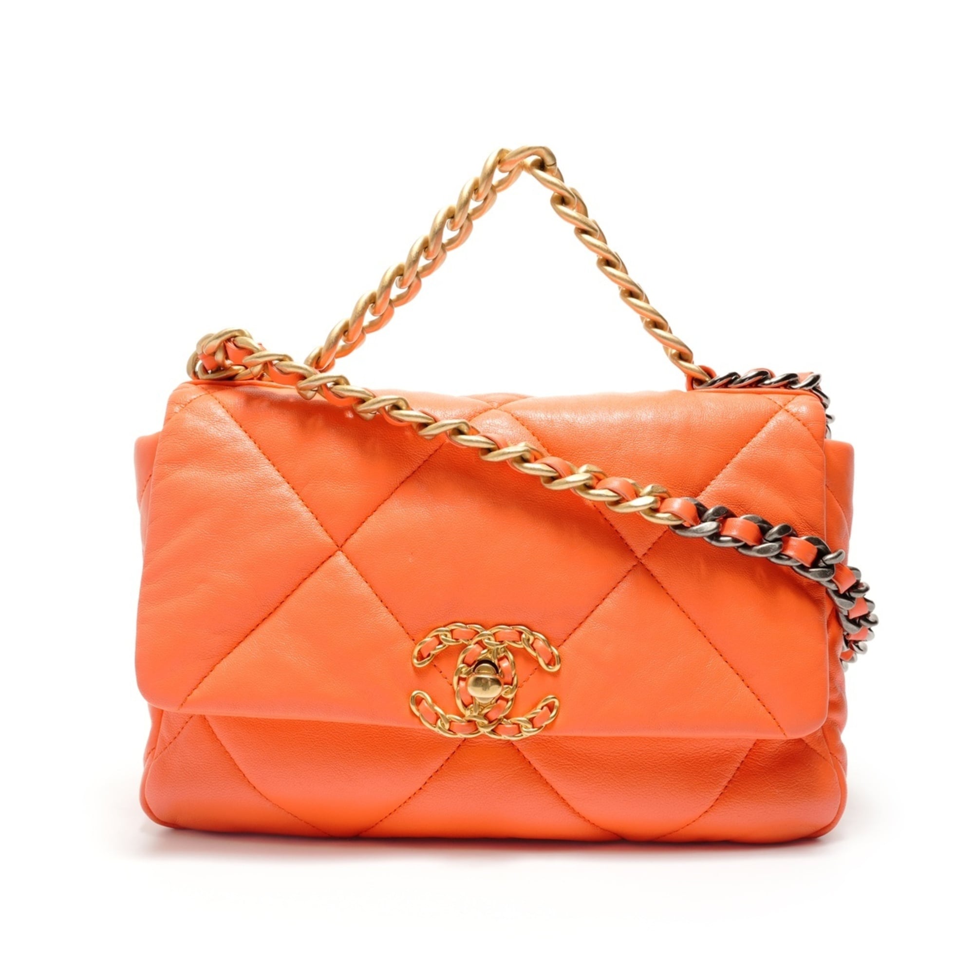 Chanel Matelasse Orange Shoulder Bag (Pre-Owned)