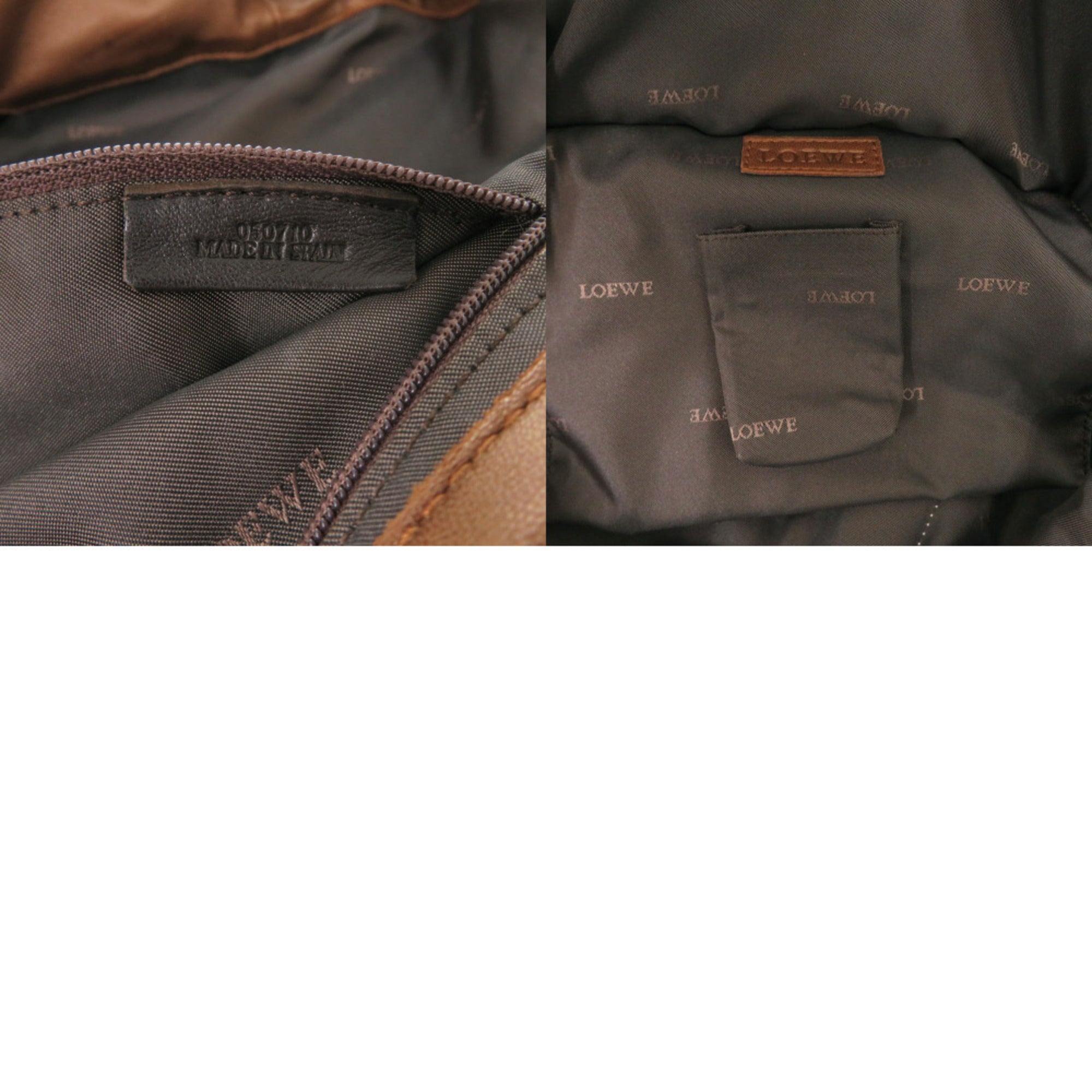 Loewe Brown Gold Leather Handbag (Pre-Owned)