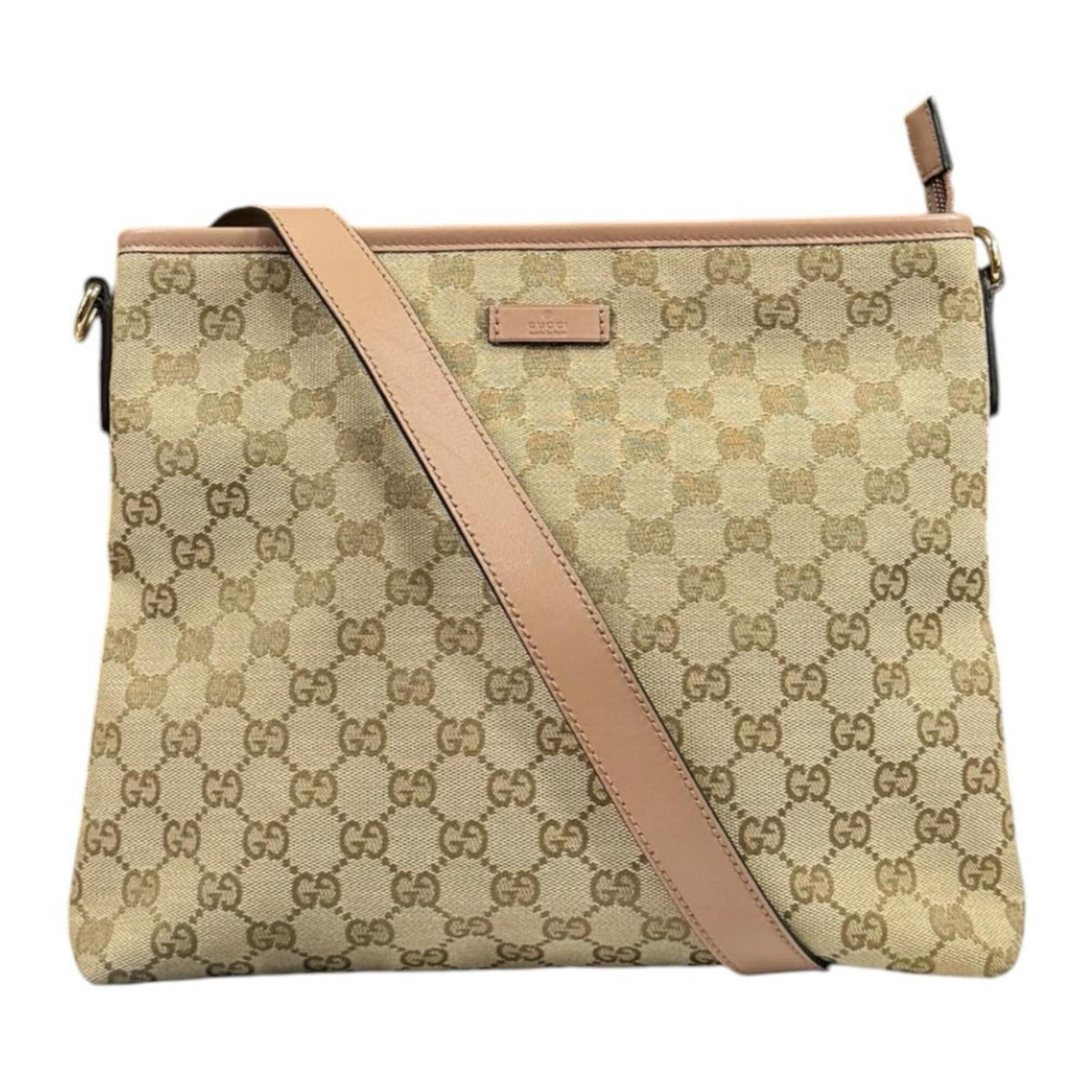Gucci Gg Canvas Beige Pink Gg Canvas Shoulder Bag (Pre-Owned)
