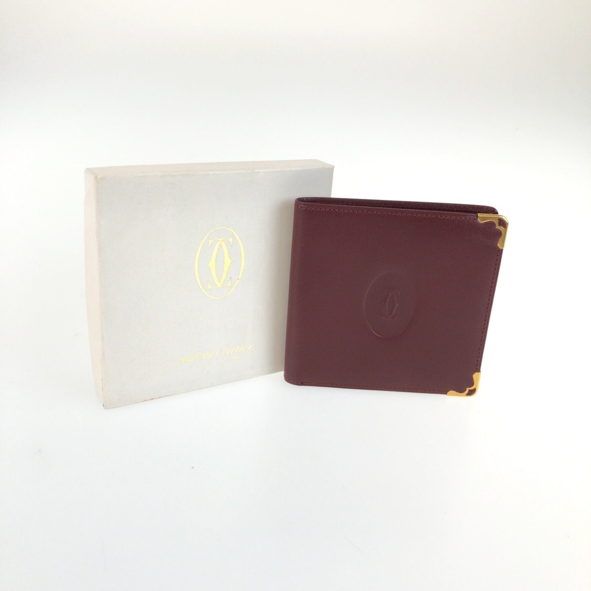 Cartier Wine Red Leather Wallet (Bi-Fold) (Pre-Owned)