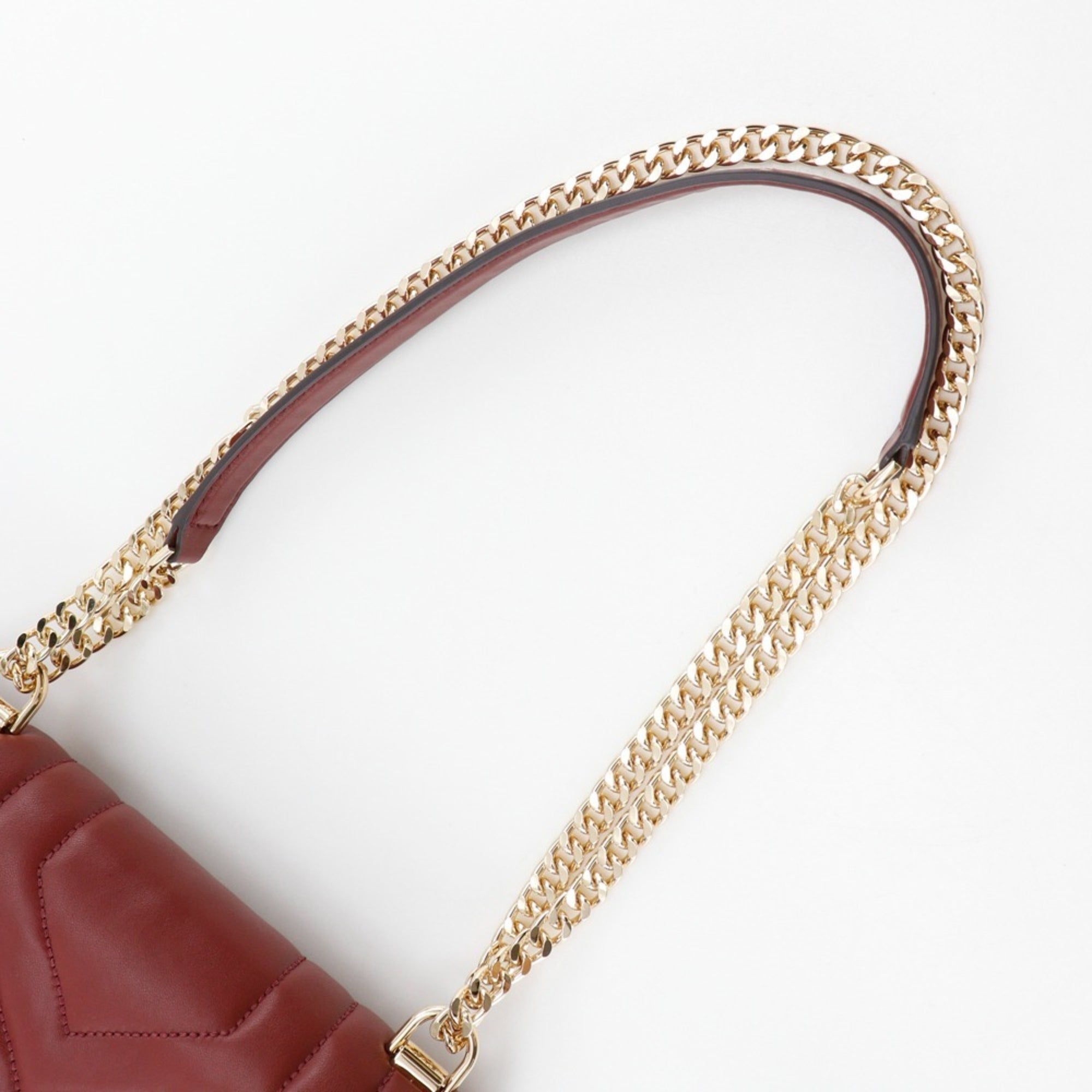 Michael Kors Red Color Leather Shoulder Bag (Pre-Owned)