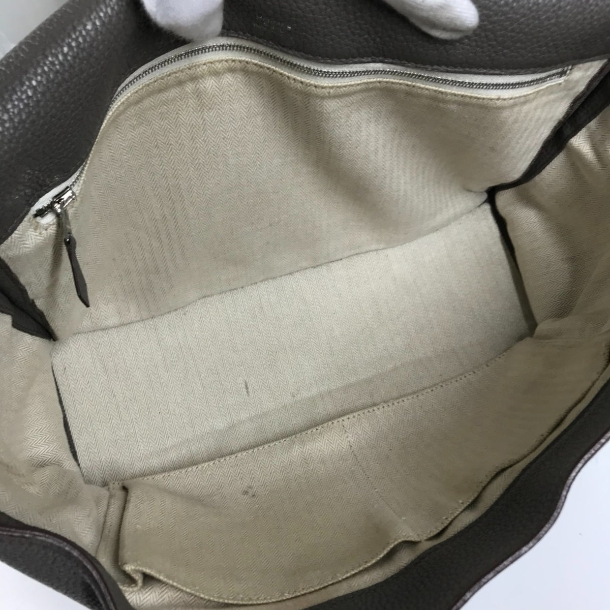 Hermes Gray Leather Shoulder Bag (Pre-Owned)