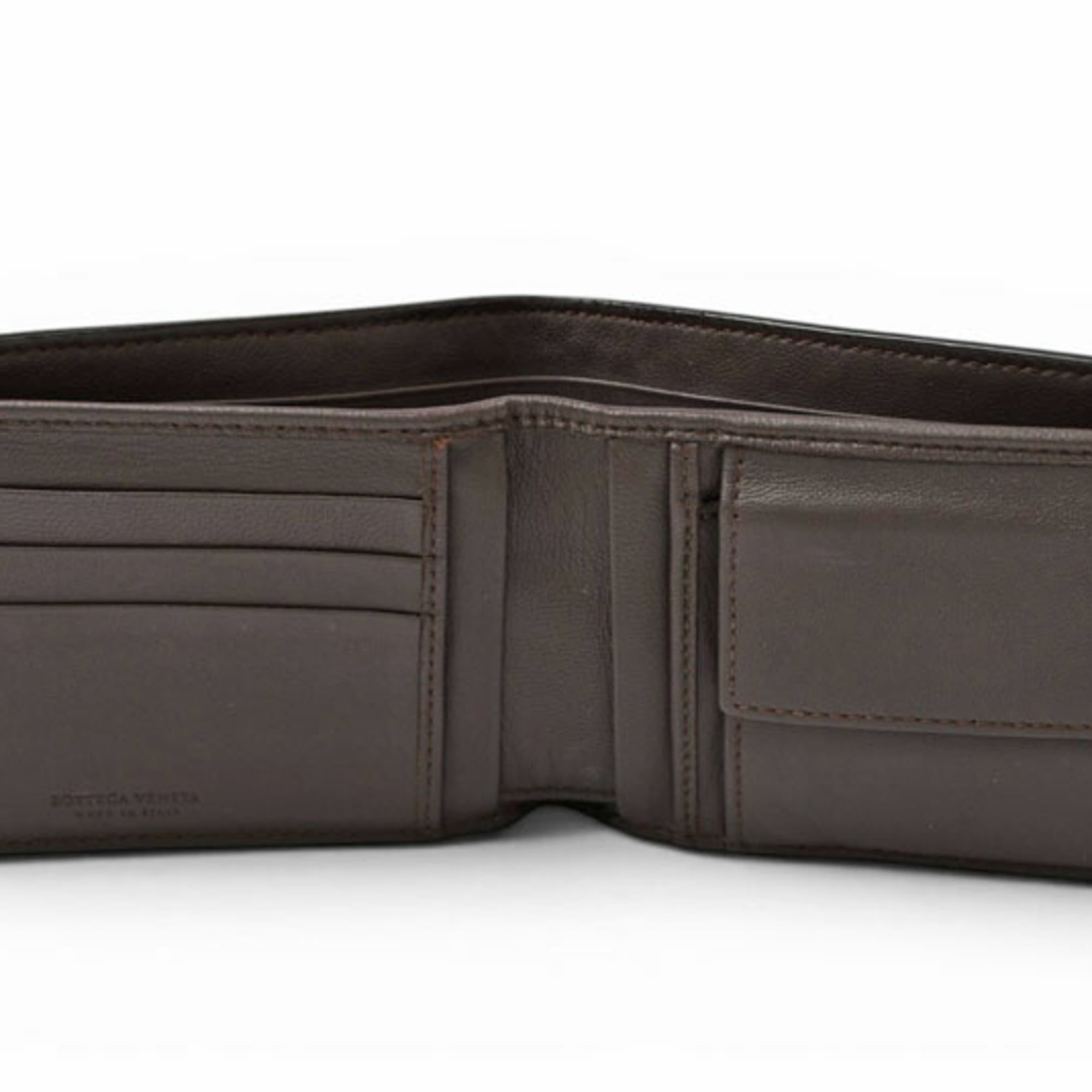 Bottega Veneta Intrecciato Dark Brown Wallet (Bi-Fold) (Pre-Owned)