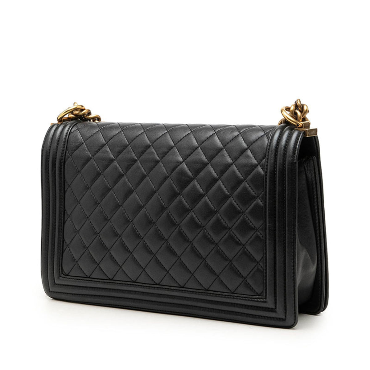 Chanel Boy Chanel Black Leather Shoulder Bag (Pre-Owned)