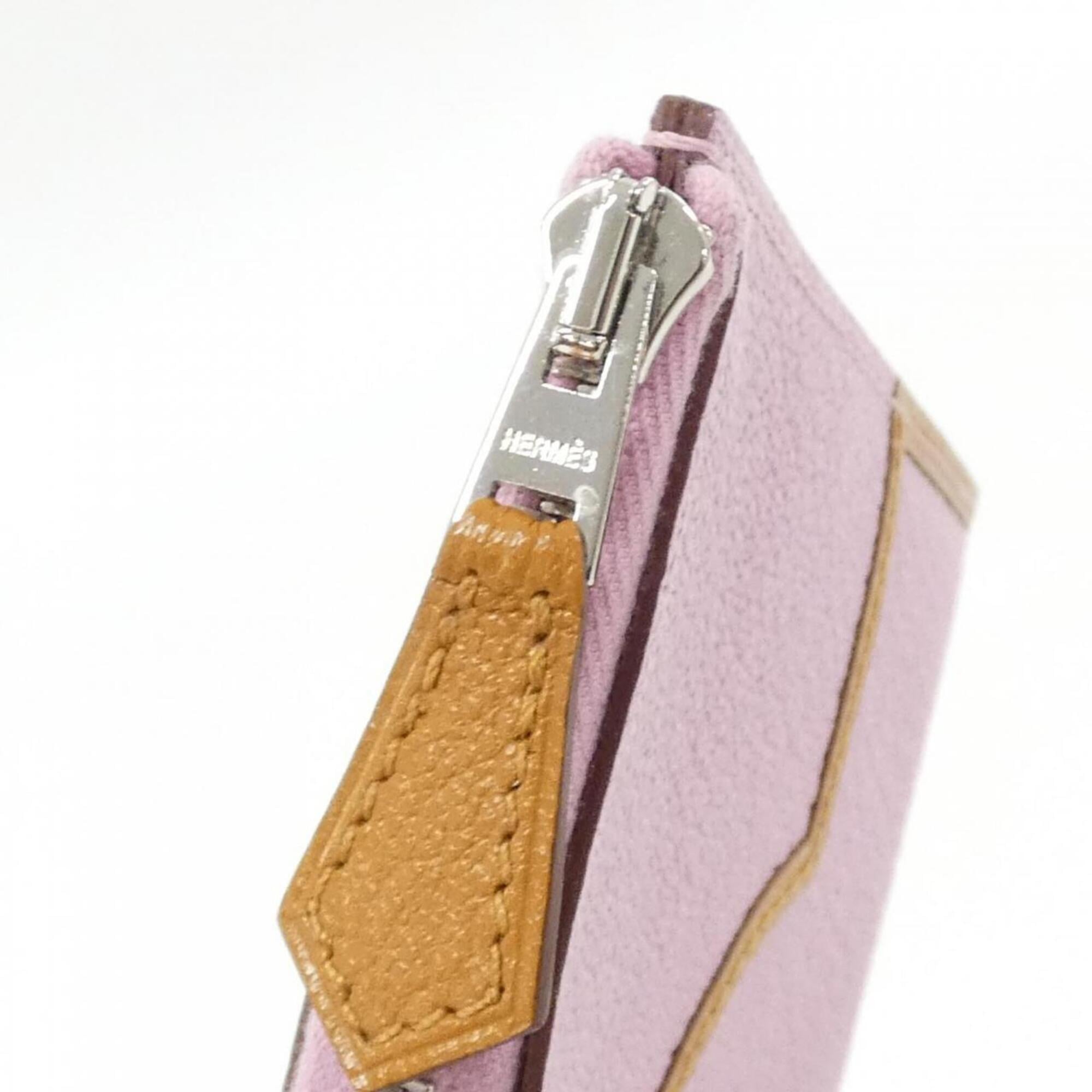 Hermes Pink Chevre Leather Coin Purse/Coin Case (Pre-Owned)
