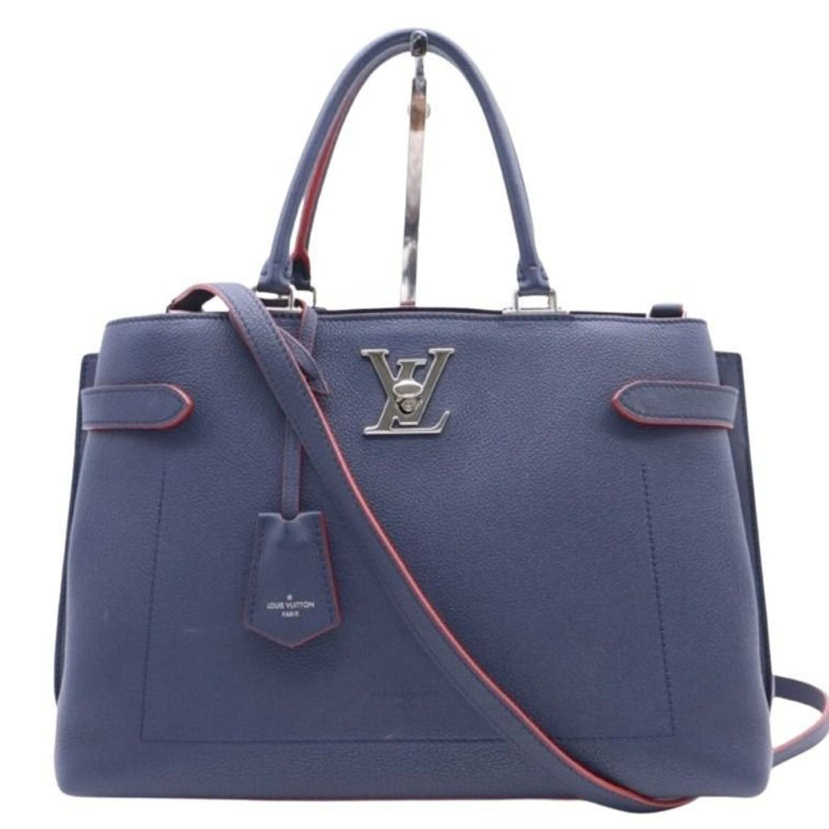 Louis Vuitton Marine Rouge Leather Handbag Shoulder Bag (Pre-Owned)