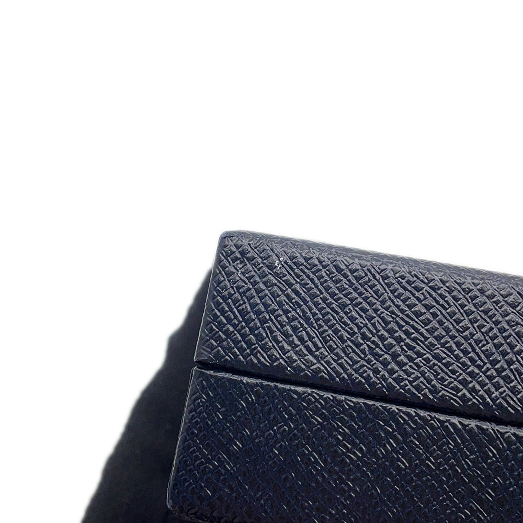 Prada Blue Multi-Color Leather Chain/Shoulder Wallet (Pre-Owned)