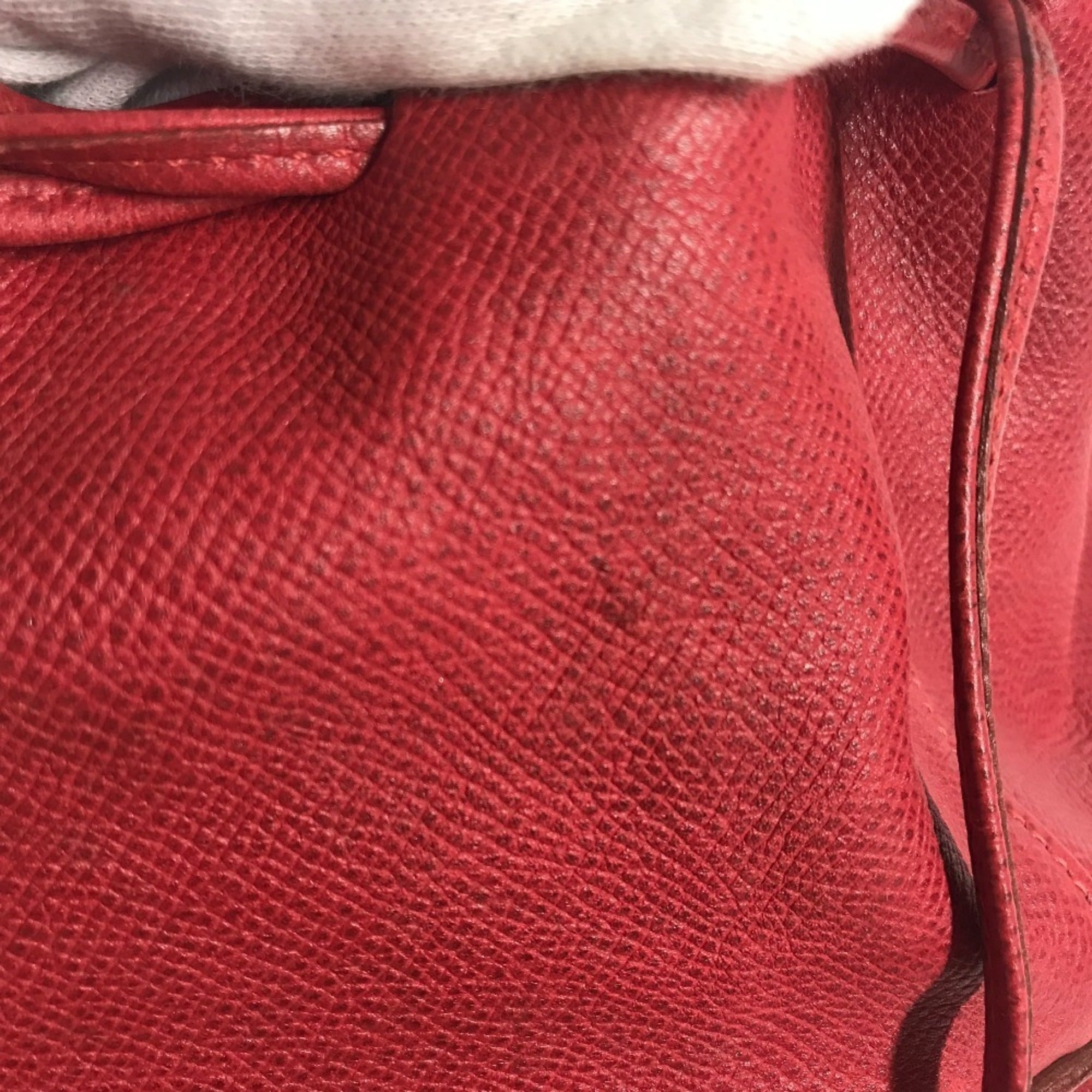 Hermes Red Color Courchevel Leather Shoulder Bag (Pre-Owned)